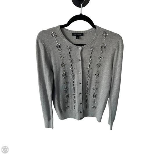 Sweater Cardigan By Ann Taylor In Grey, Size: M