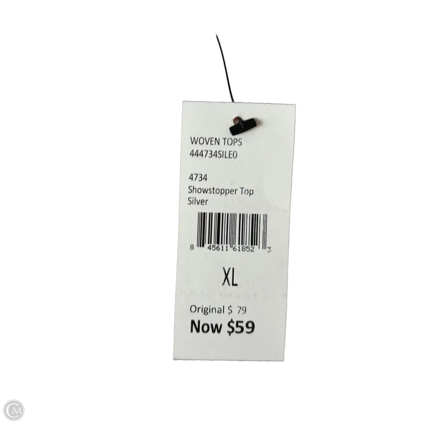Top Sleeveless By Cabi In Silver, Size: Xl