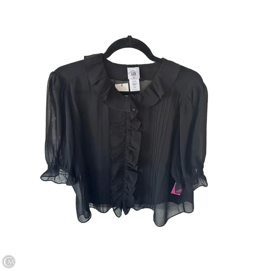 Blouse Short Sleeve By Cabi In Black, Size: Xl