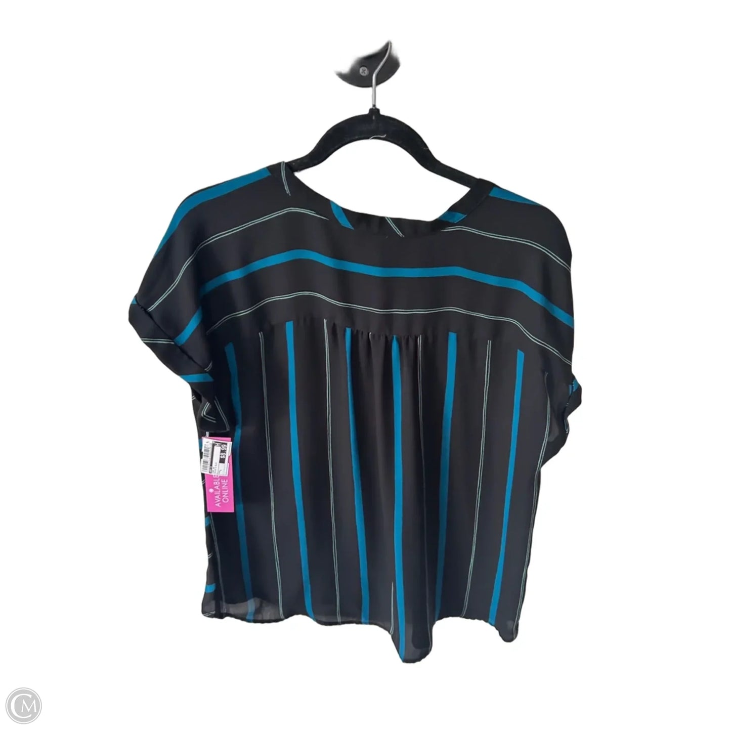 Top Short Sleeve By Apt 9 In Black & Blue, Size: L