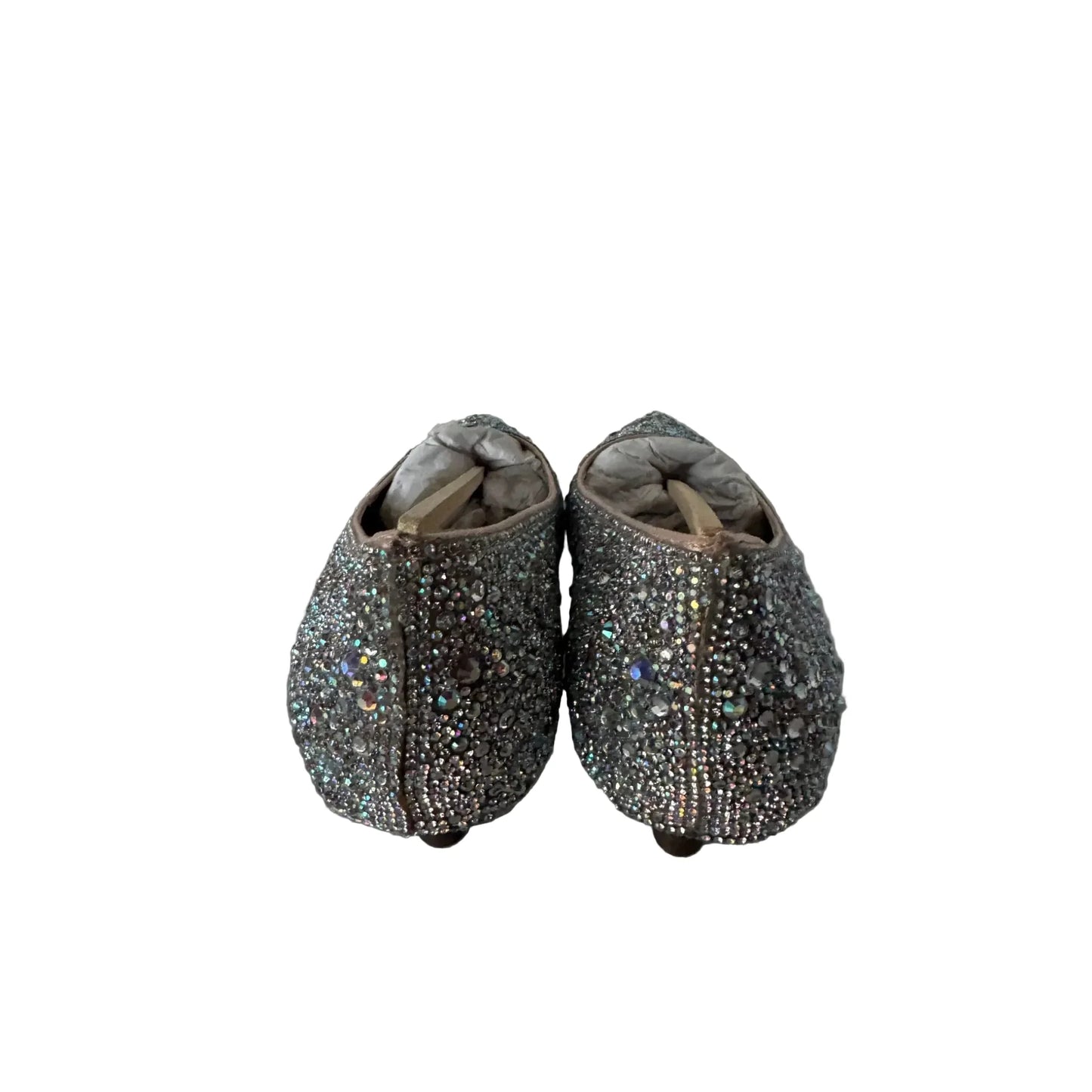 Shoes Heels Kitten By Betsey Johnson In Silver, Size: 8.5