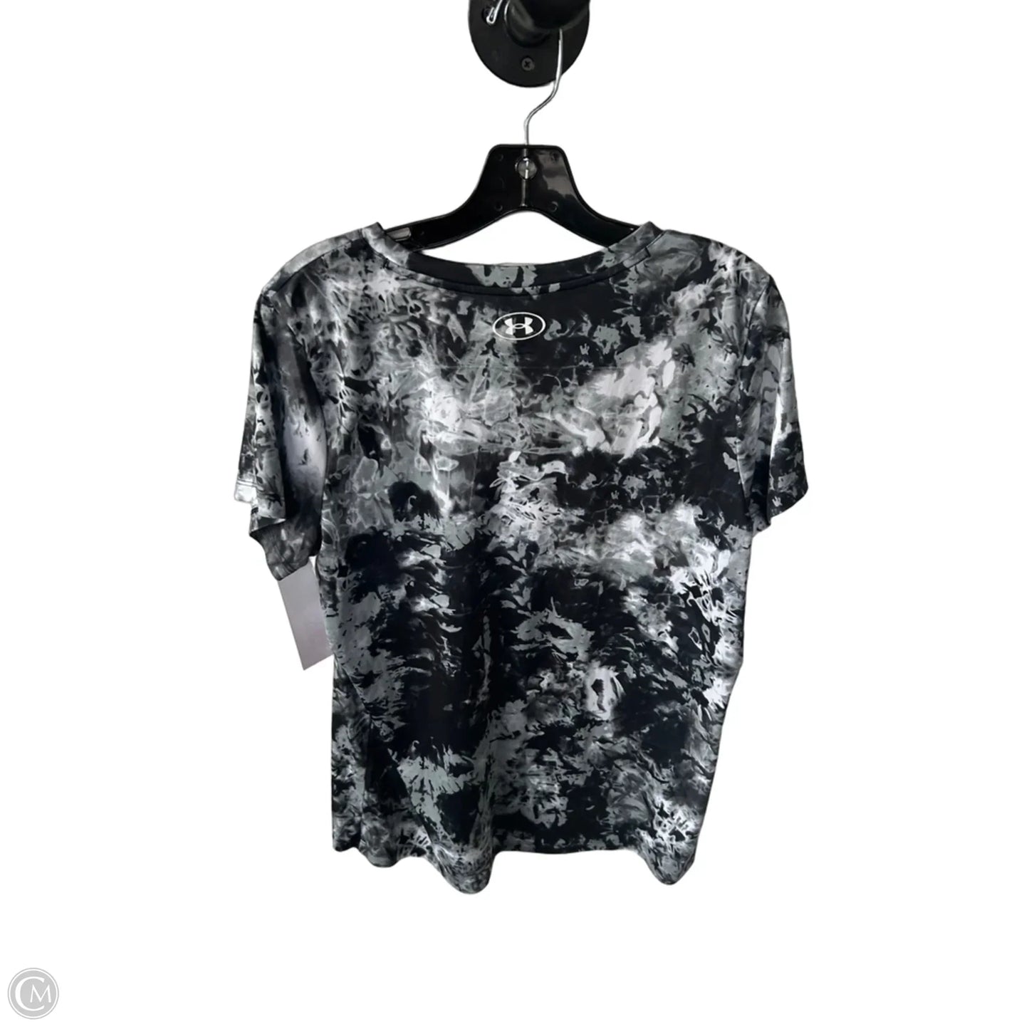Athletic Top Short Sleeve By Under Armour In Black & Grey, Size: Xl