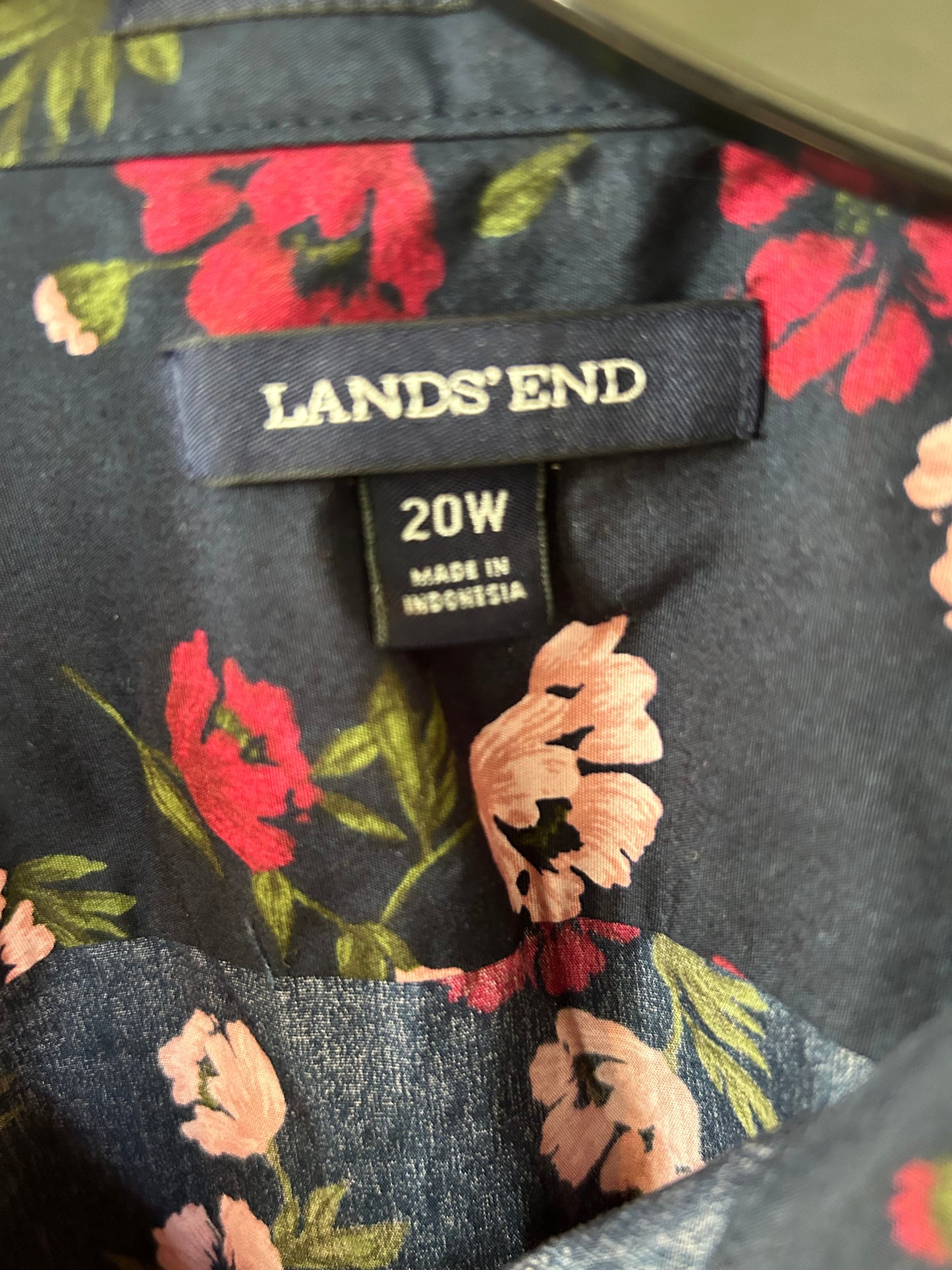 Blouse Long Sleeve By Lands End In Navy, Size: 2x