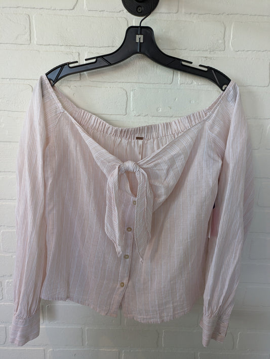 Peach Blouse Long Sleeve Free People, Size S