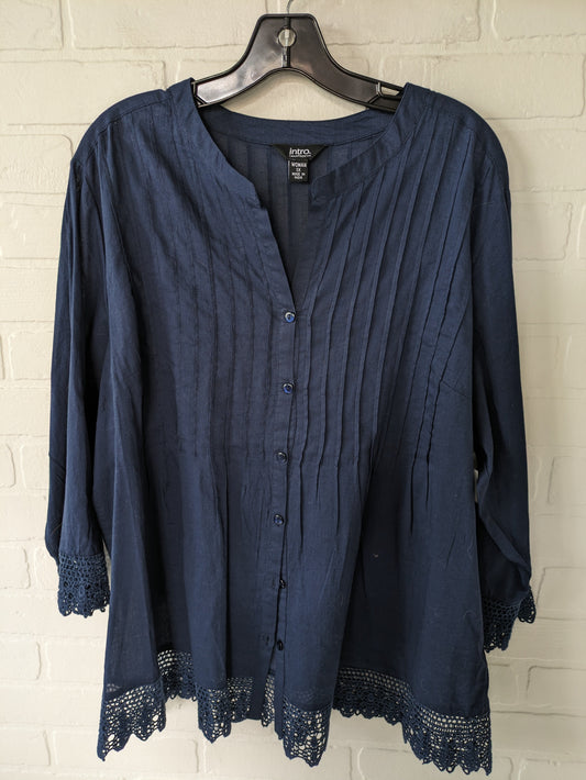 Navy Blouse 3/4 Sleeve Intro, Size 1x