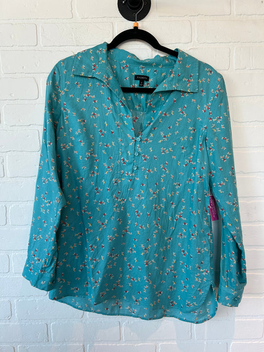 Green & Red Blouse Long Sleeve Talbots, Size S