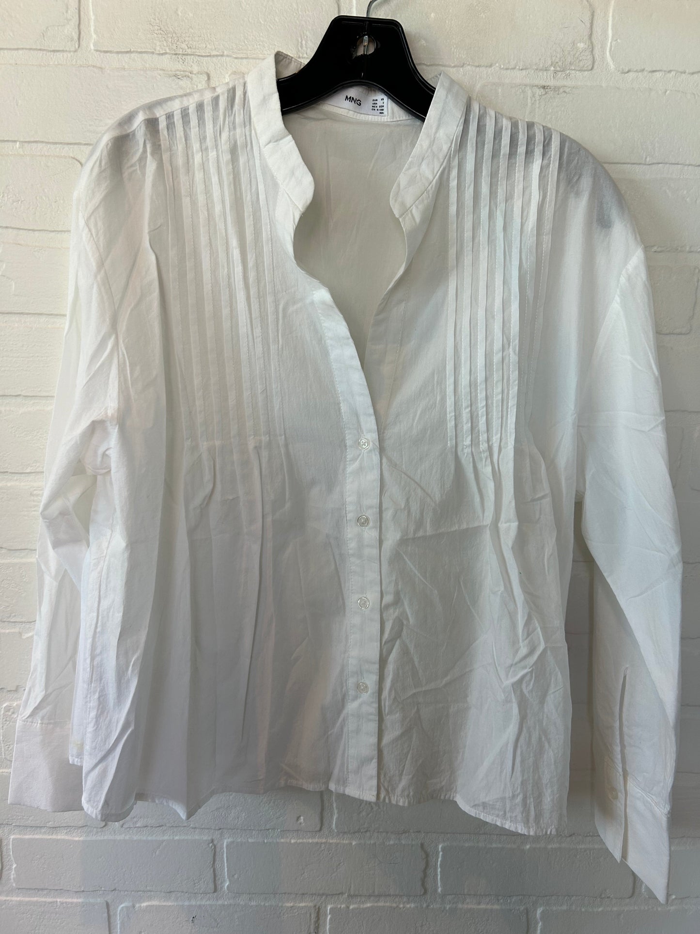 White Blouse Long Sleeve Mng, Size Xs