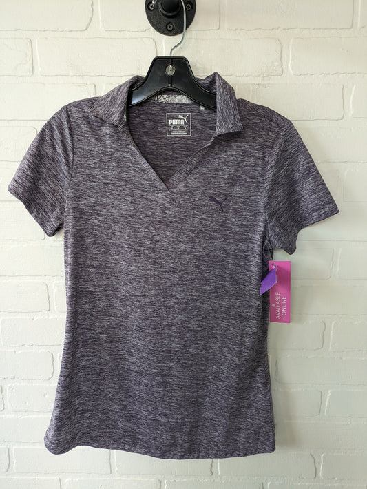 Purple Athletic Top Short Sleeve Puma, Size S