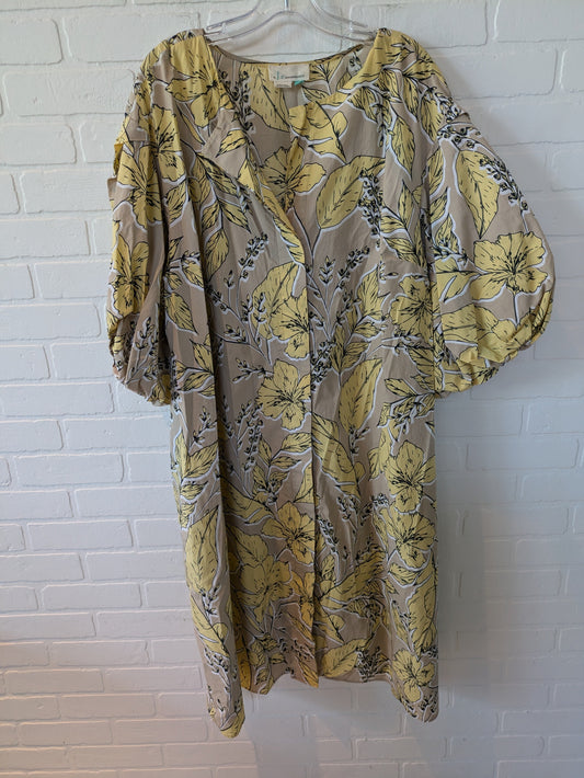 Tan & Yellow Dress Casual Maxi Anthropologie, Size 3x