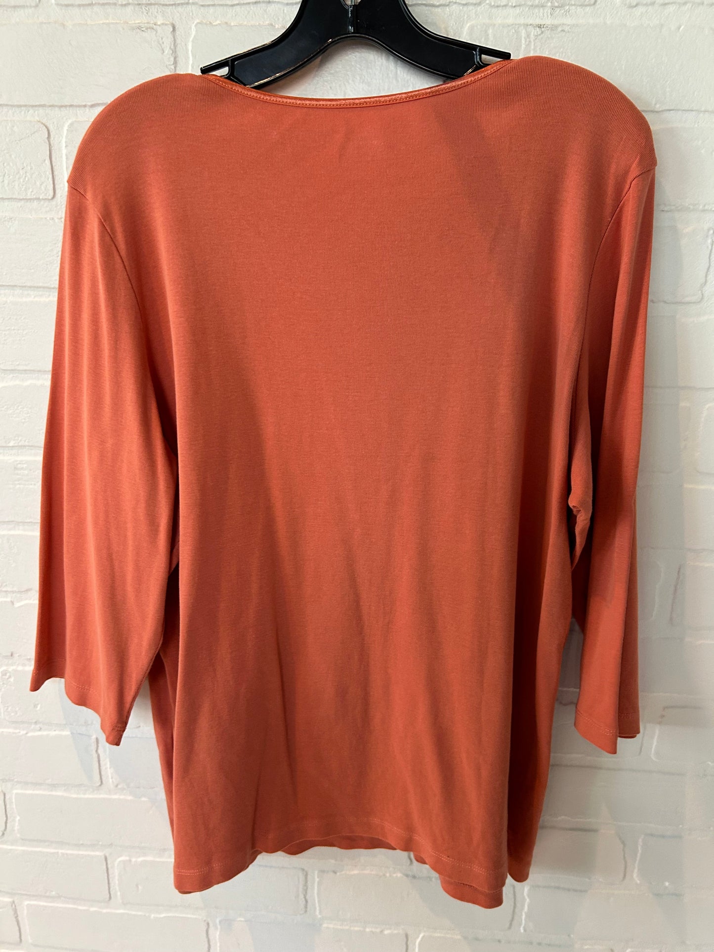 Orange Top 3/4 Sleeve Basic Cj Banks, Size 1x