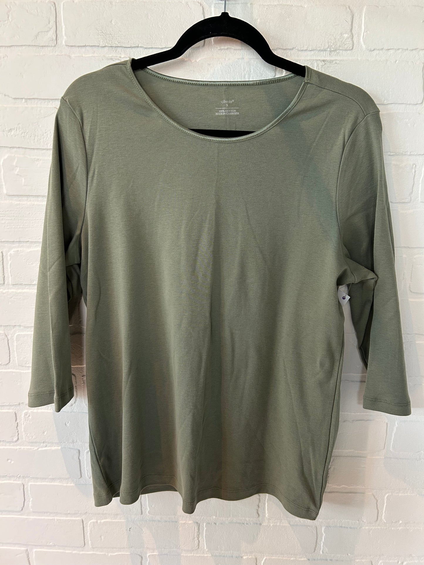 Green Top 3/4 Sleeve Basic Cj Banks, Size Xl