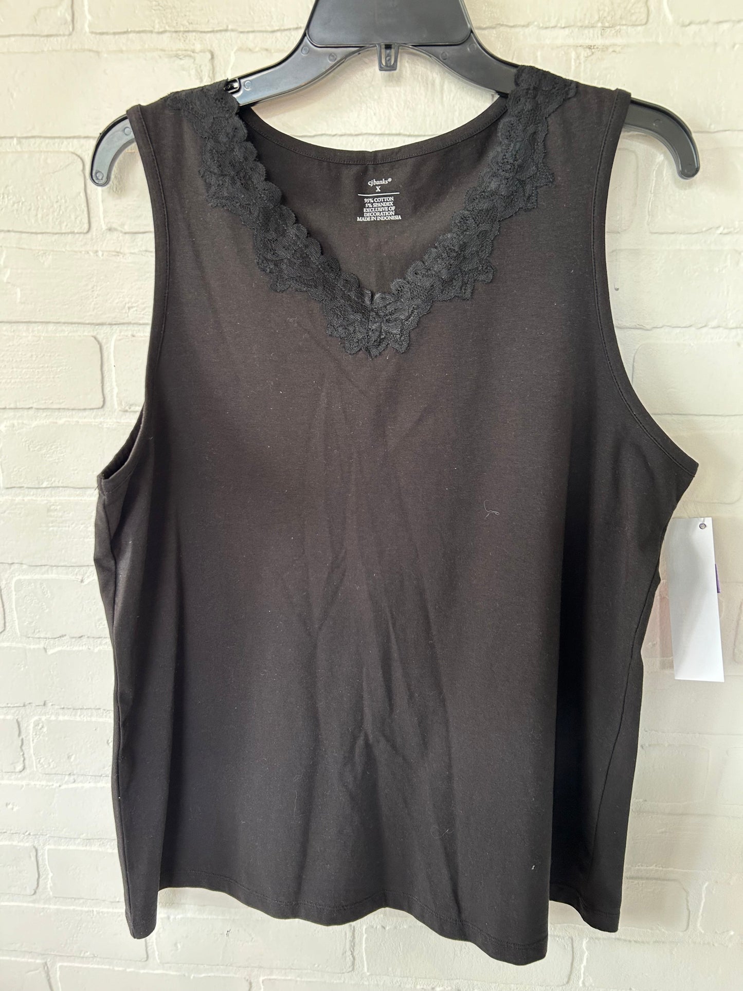 Black Top Sleeveless Basic Cj Banks, Size Xl