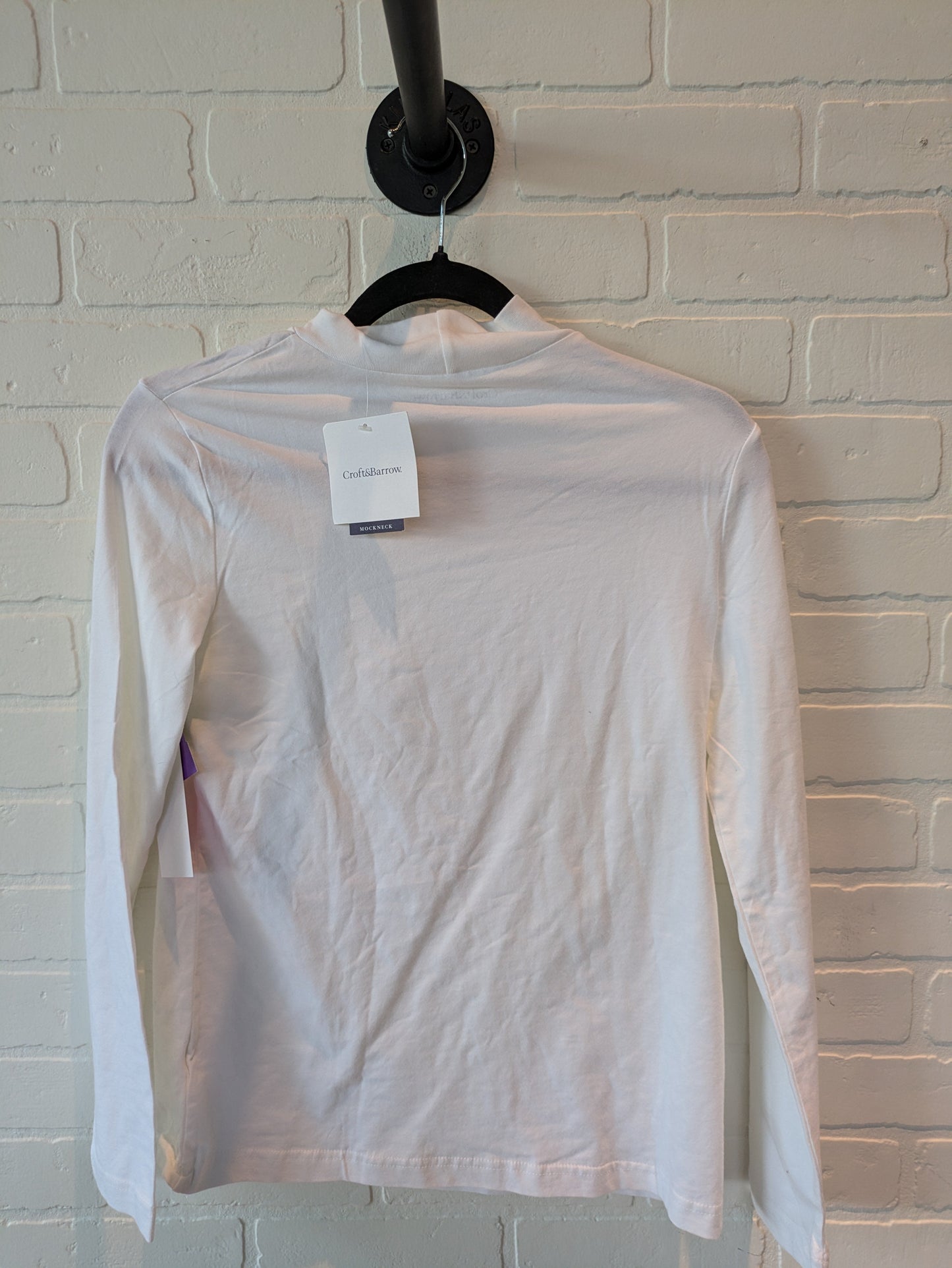 White Top Long Sleeve Basic Croft And Barrow, Size S