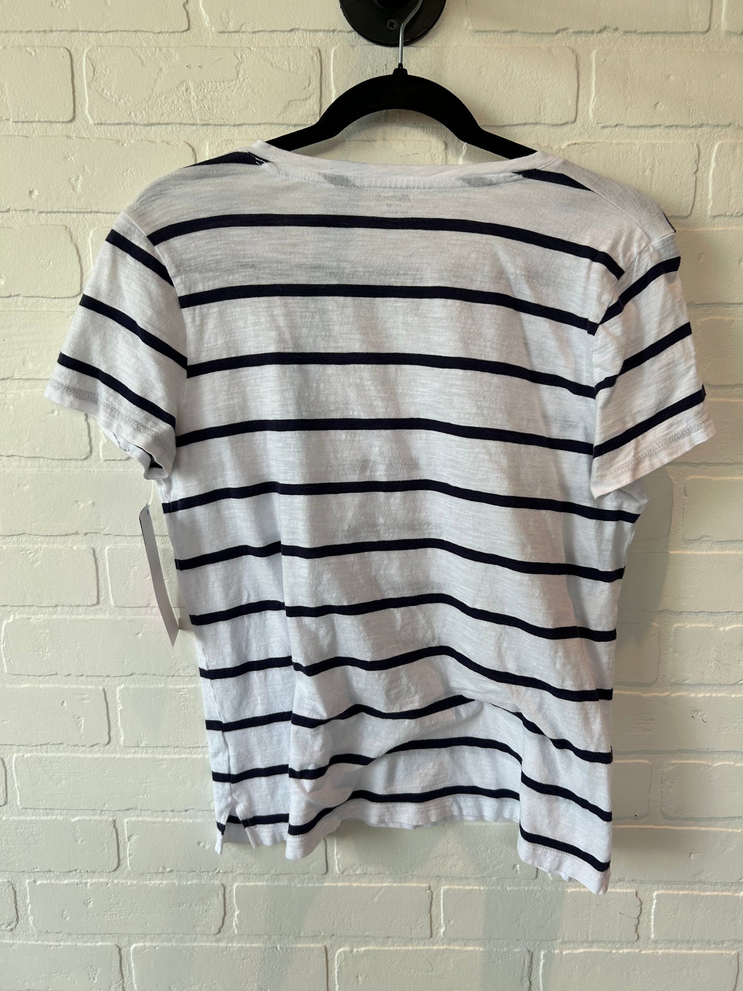 Blue & White Top Short Sleeve Madewell, Size M