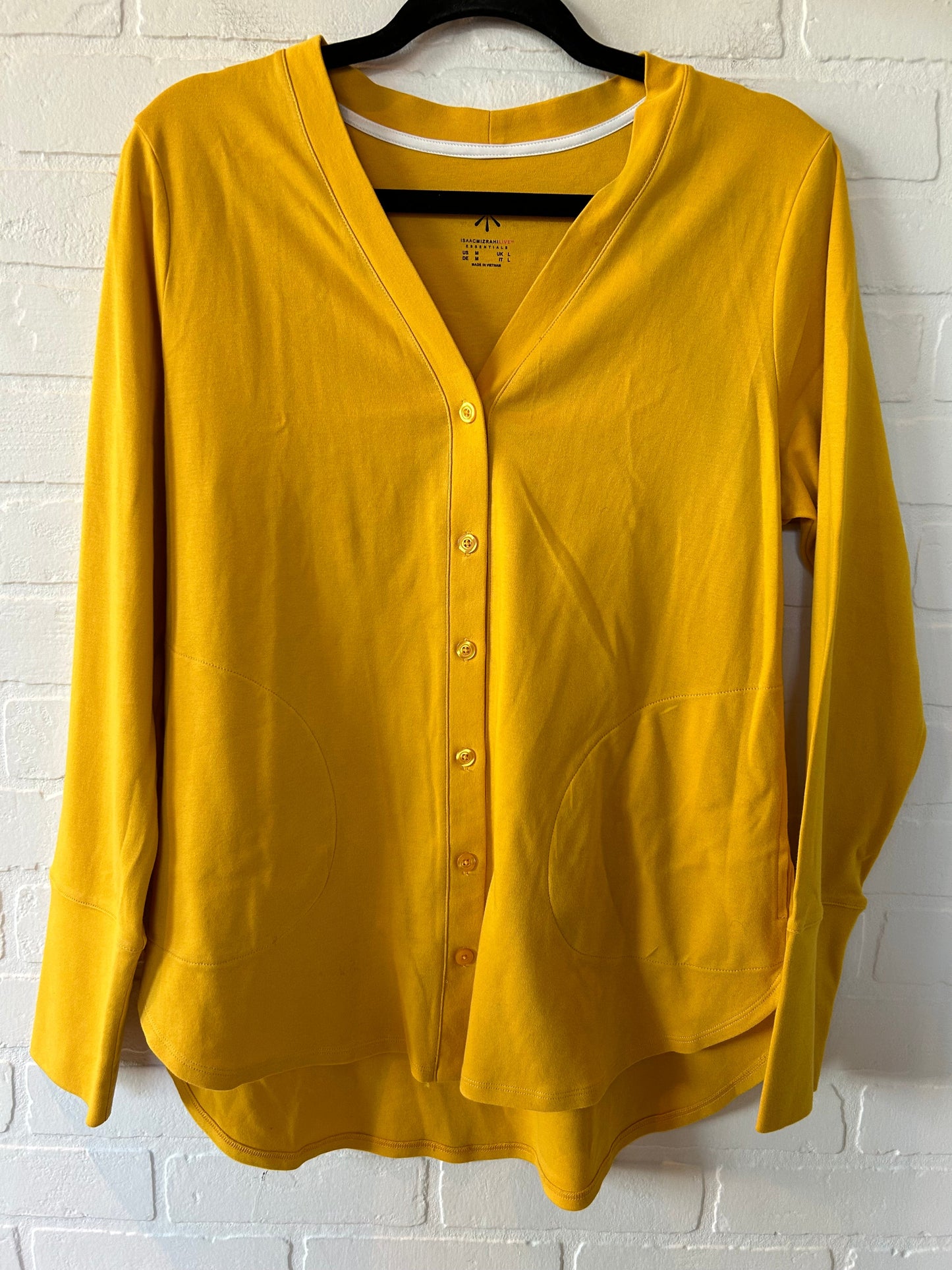 Yellow Top Long Sleeve Isaac Mizrahi Live Qvc, Size M