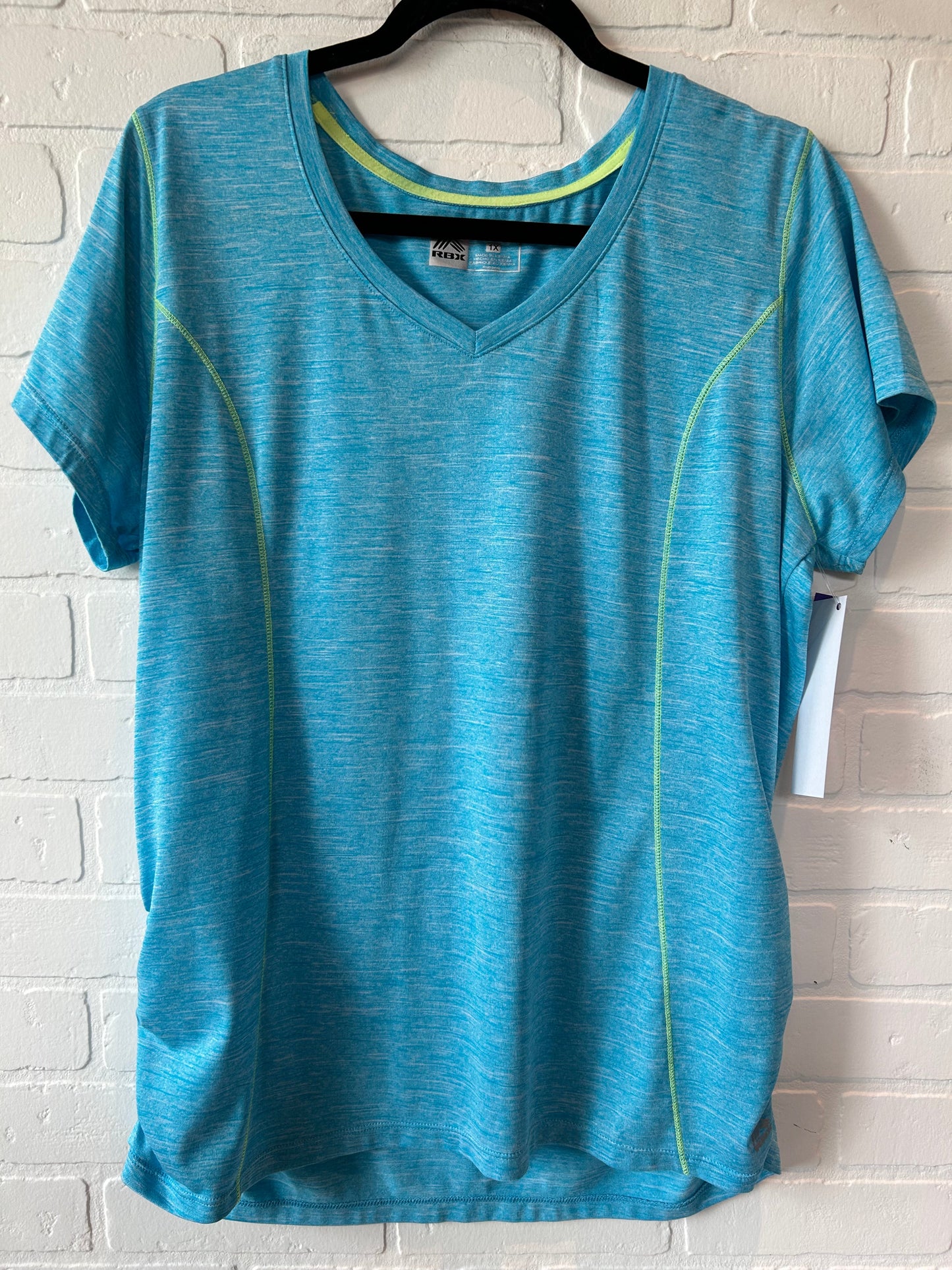 Blue Athletic Top Short Sleeve Rbx, Size 1x