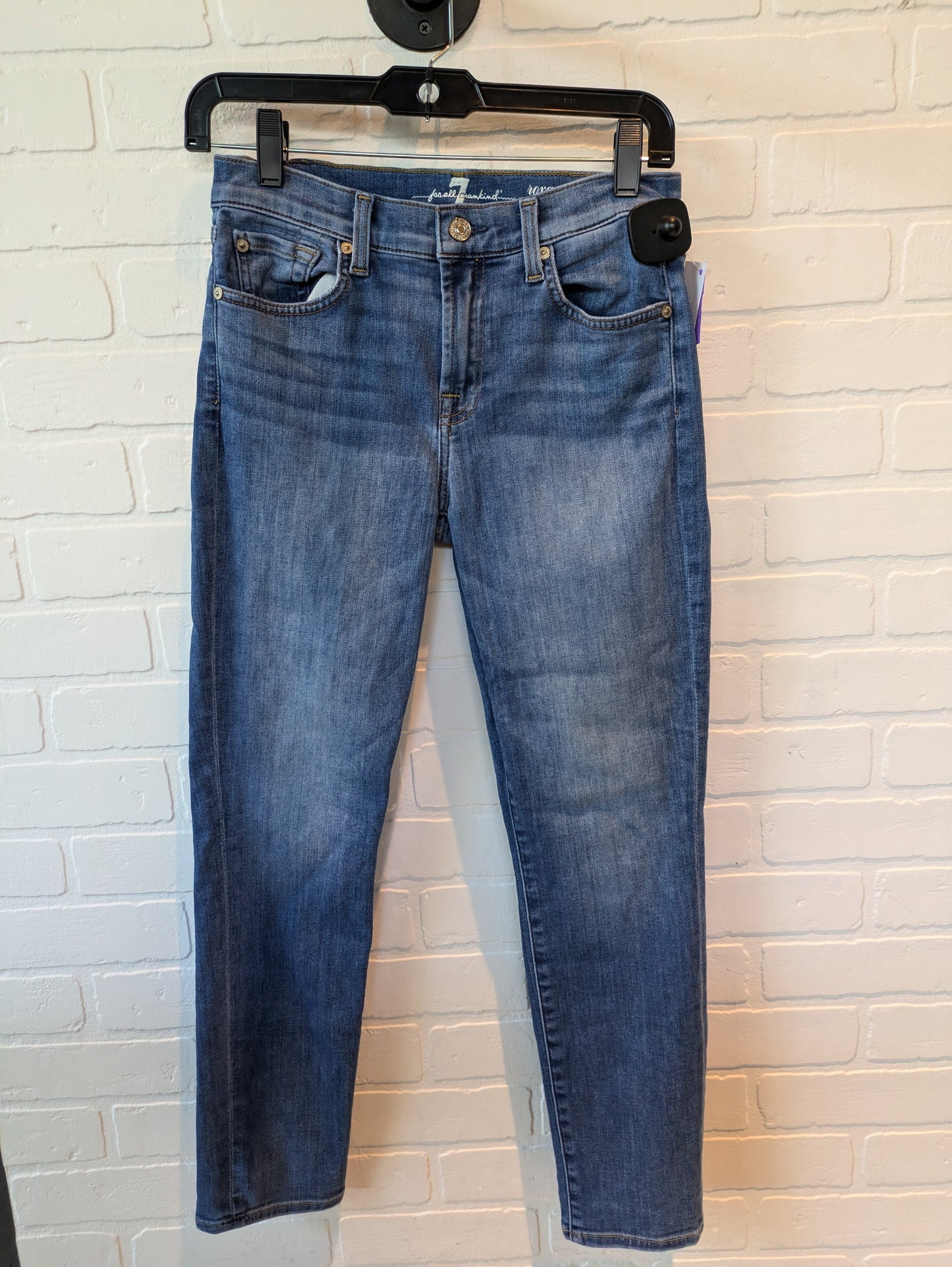 Blue Denim Jeans Straight 7 For All Mankind, Size 4