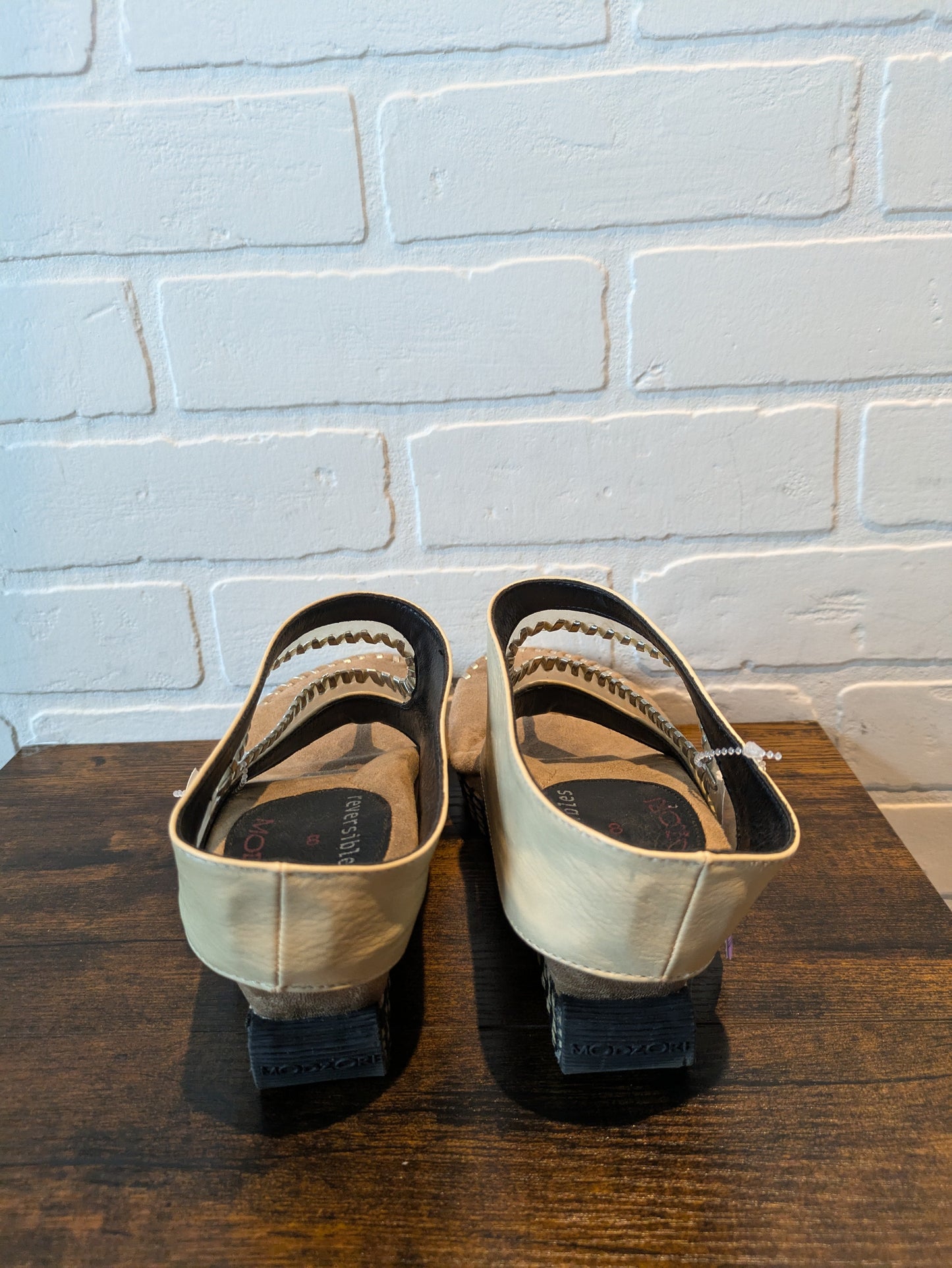 Tan Sandals Heels Wedge Modzori, Size 8