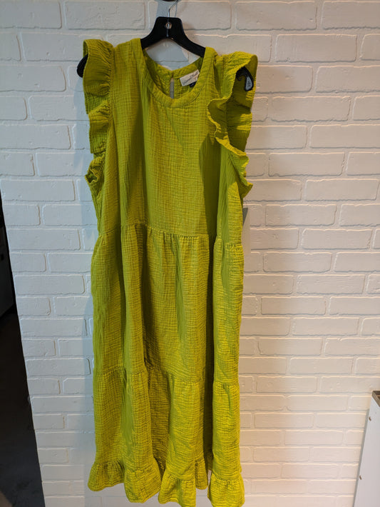 Yellow Dress Casual Maxi Universal Thread, Size 2x