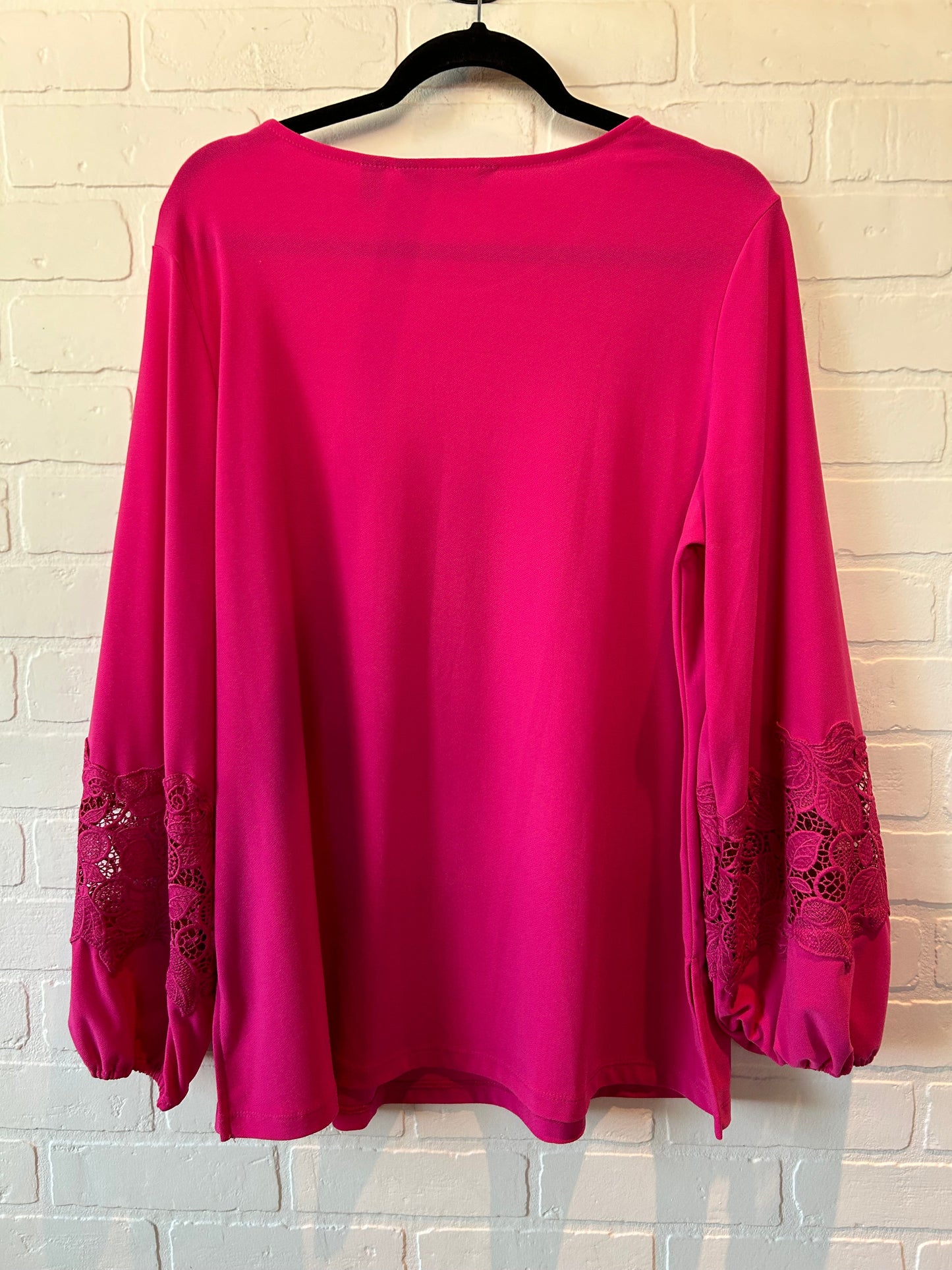 Pink Blouse Long Sleeve Dennis Basso Qvc, Size L