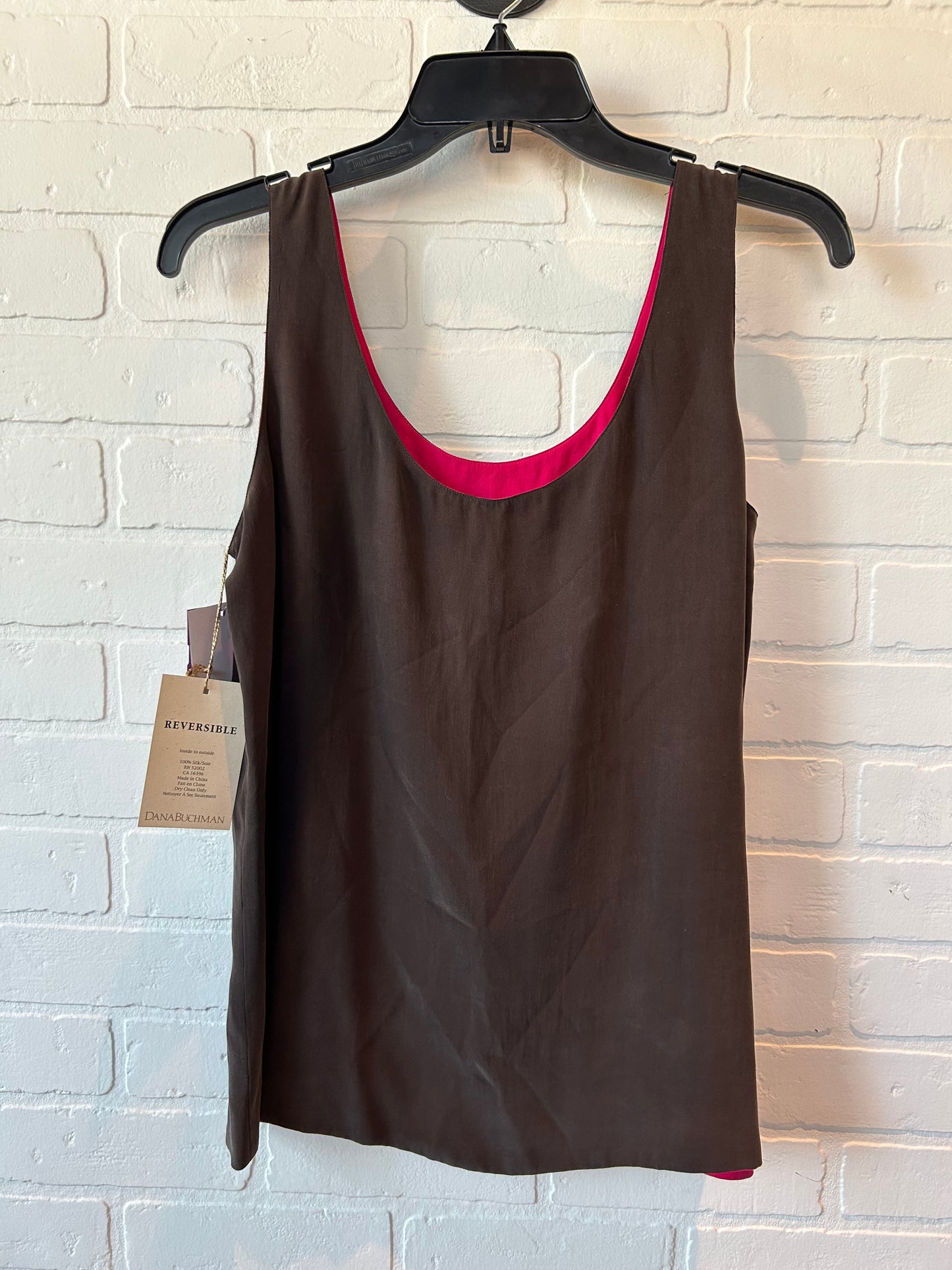 Brown & Pink Blouse Sleeveless Dana Buchman, Size M