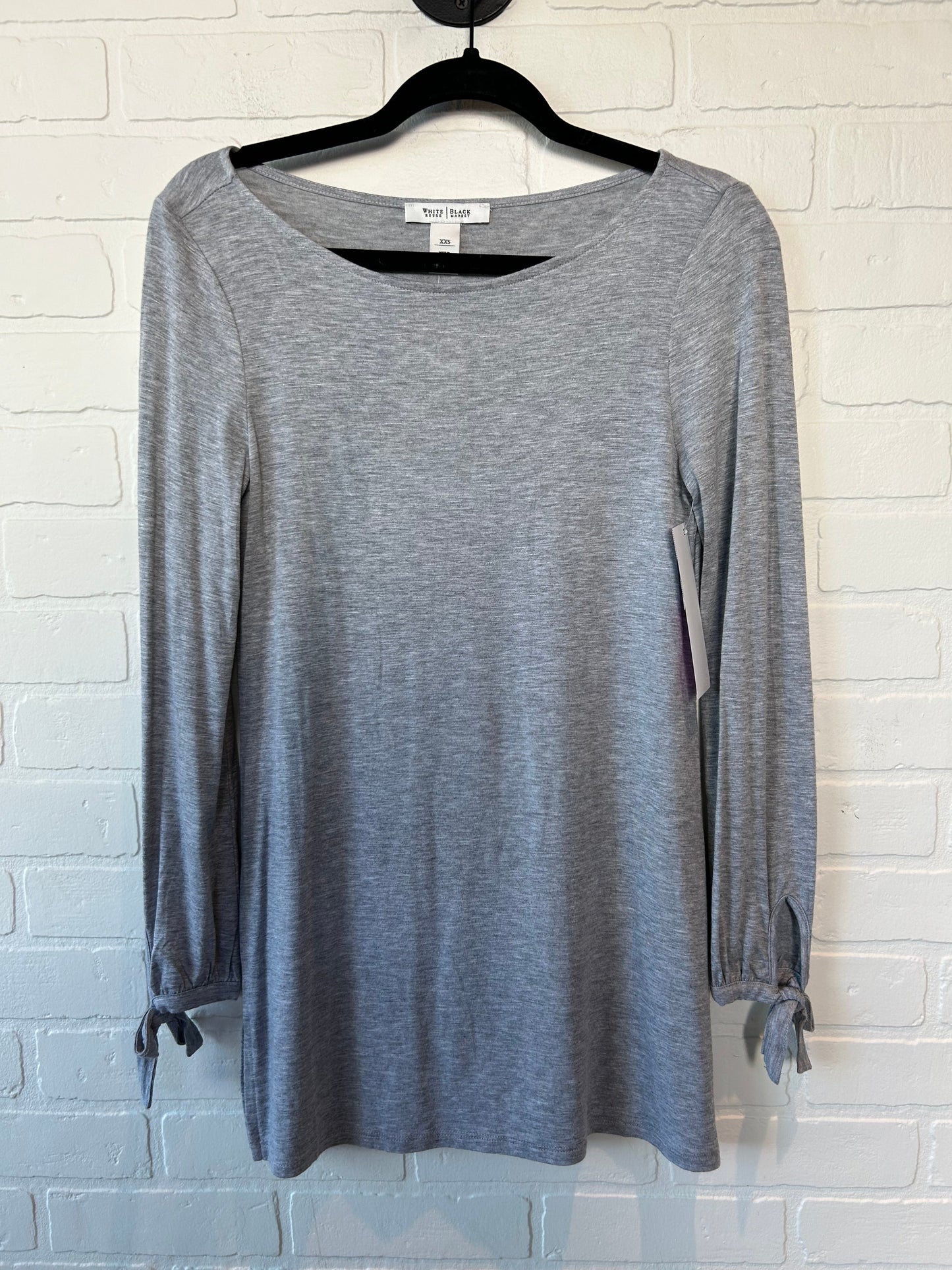 Grey Top Long Sleeve Basic White House Black Market, Size Xxs