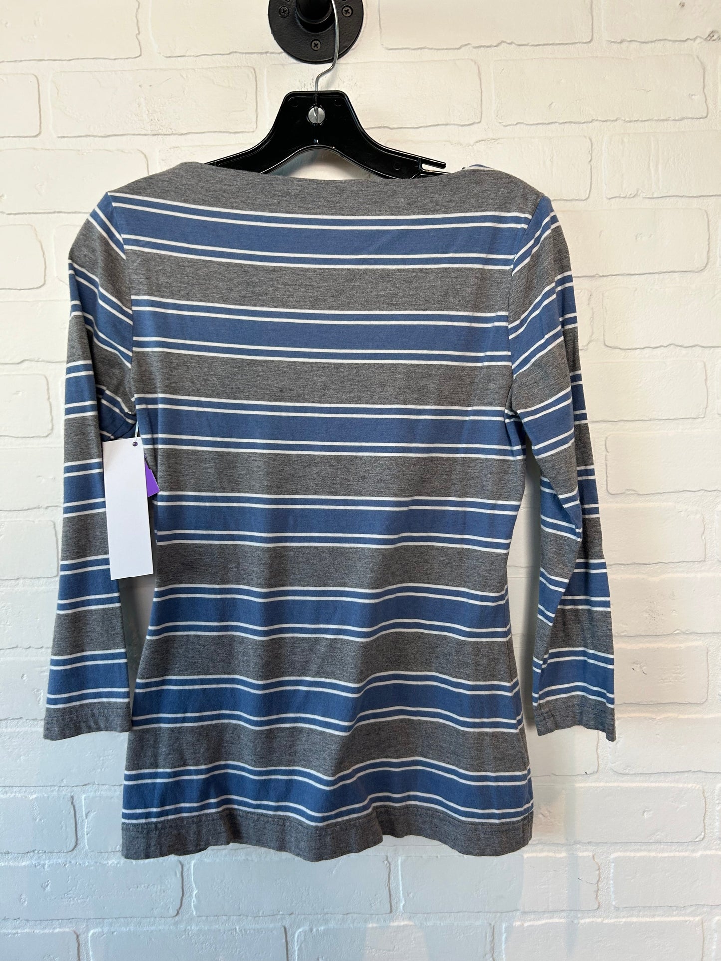 Blue & Grey Top Long Sleeve Basic L.l. Bean, Size Xs