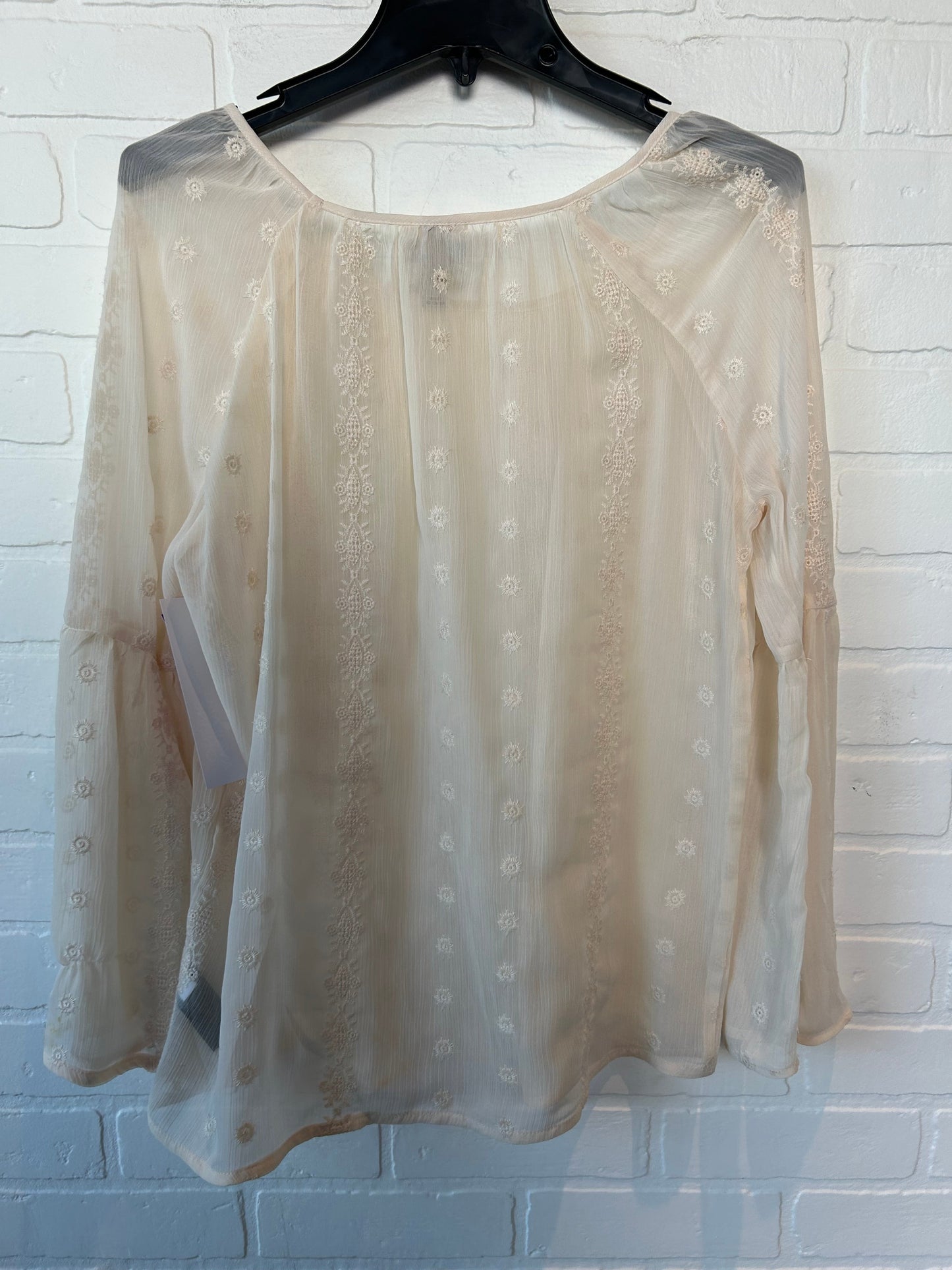 Cream Blouse Long Sleeve Knox Rose, Size Xs