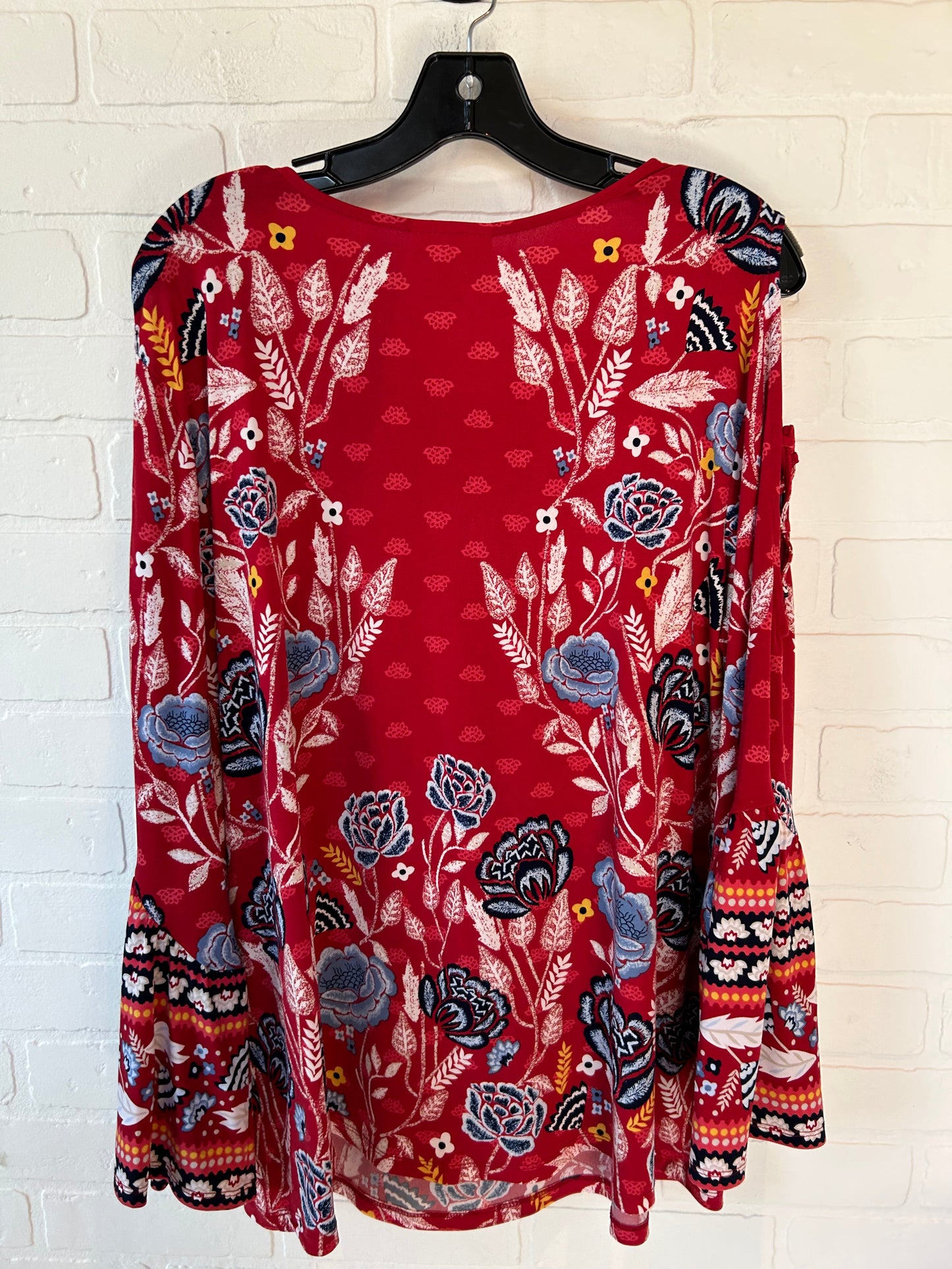 Red & White Tunic Long Sleeve Style And Company, Size L