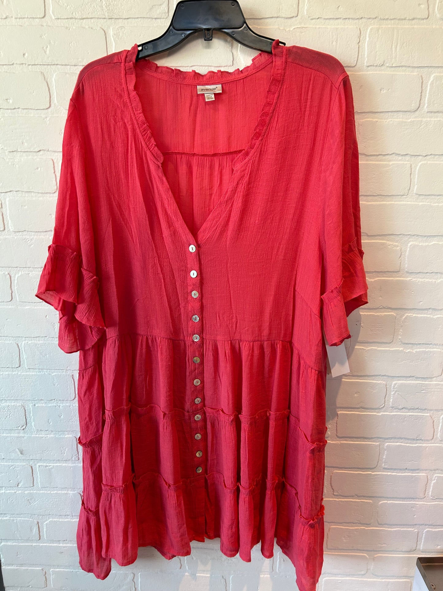 Pink Dress Casual Short Avenue, Size 4x