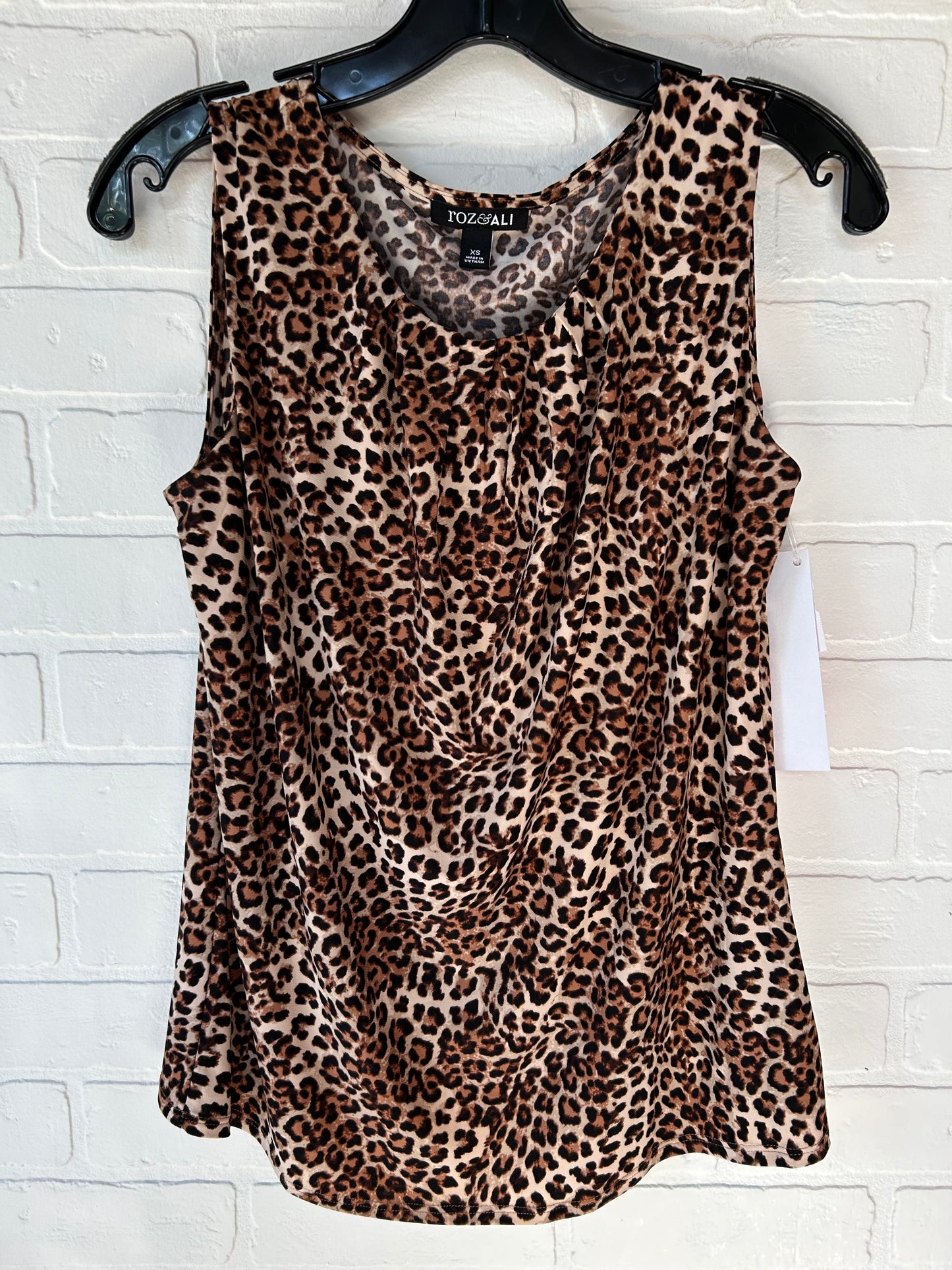 Animal Print Blouse Sleeveless Roz And Ali, Size Xs