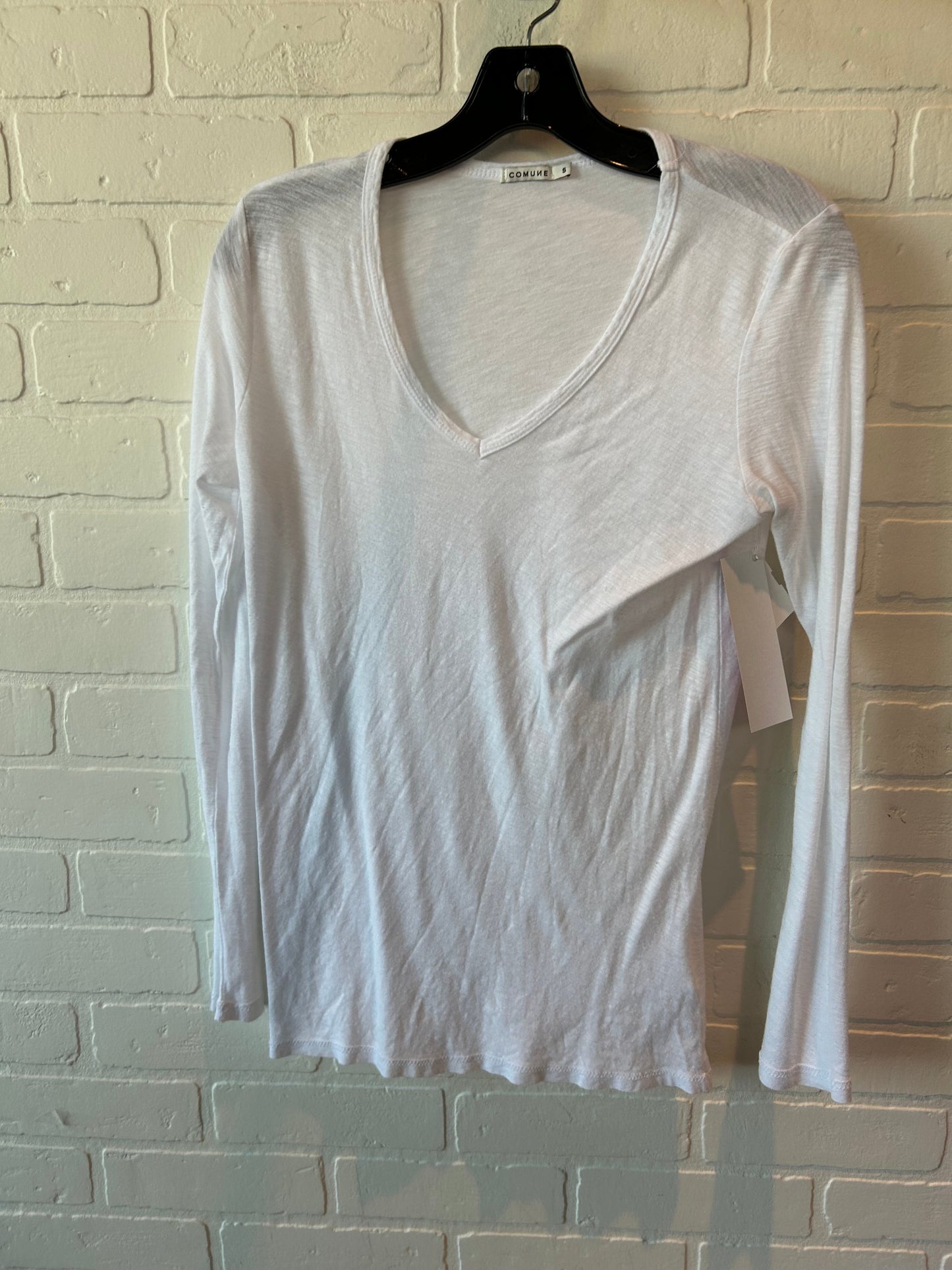 White Top Long Sleeve Basic Clothes Mentor, Size S