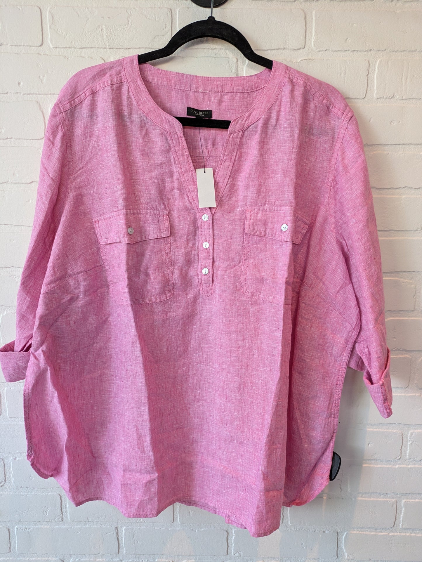 Pink Blouse 3/4 Sleeve Talbots, Size 3x