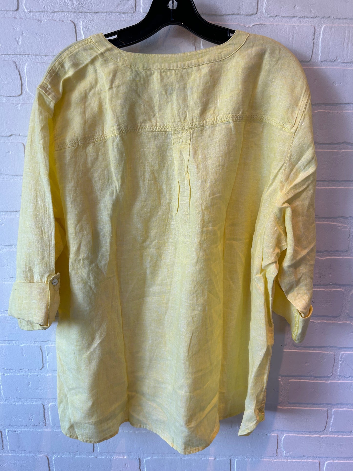 Yellow Blouse 3/4 Sleeve Talbots, Size 3x