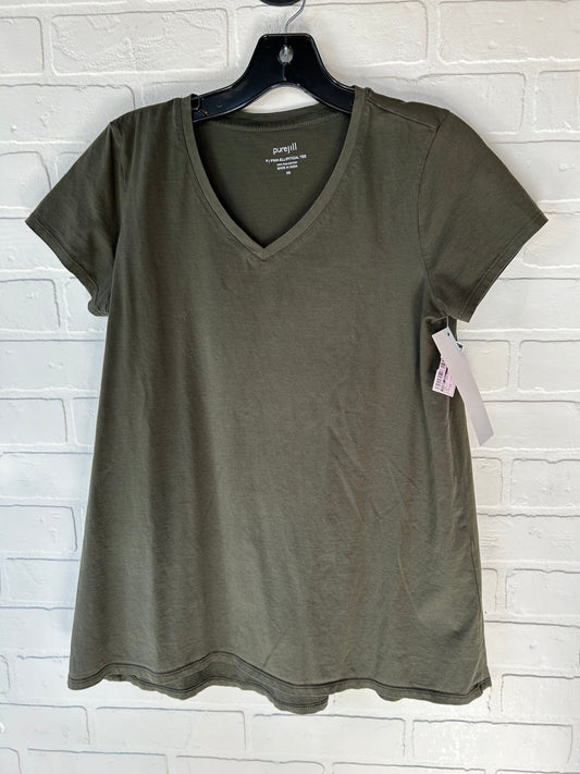 Green Top Short Sleeve Basic Pure Jill, Size Xs