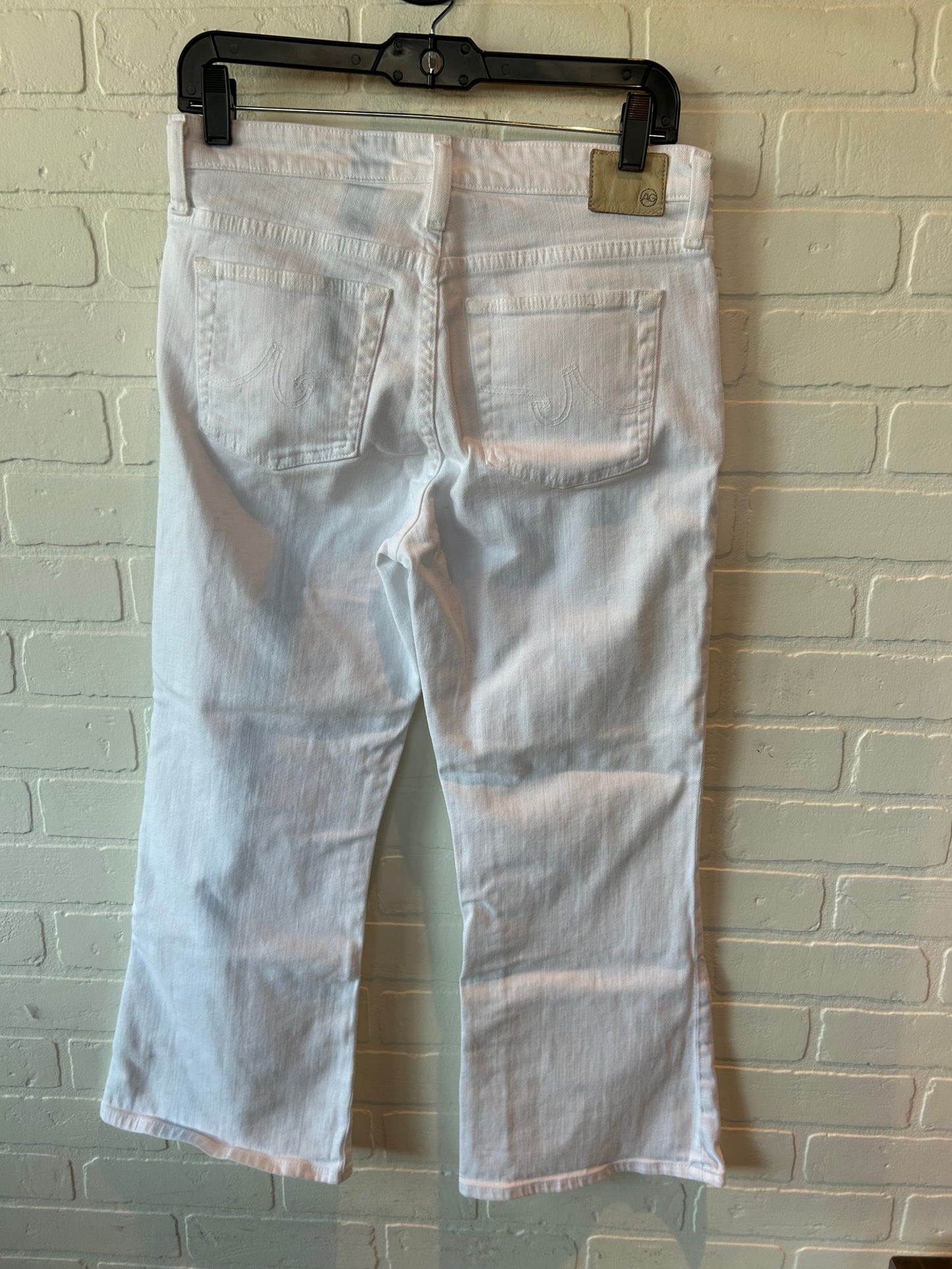 White Denim Jeans Cropped Adriano Goldschmied, Size 8