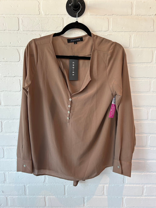 Brown Top Long Sleeve by CHOIES , Size L