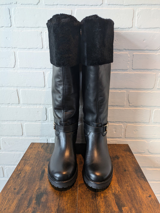 Black Boots Luxury Designer Versace, Size 5.5