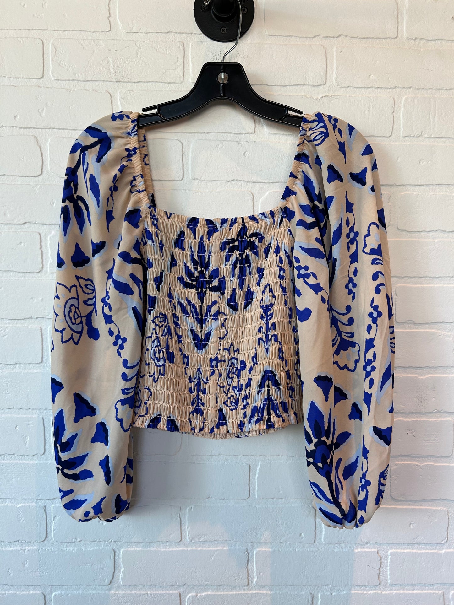 Blue & Cream Top Long Sleeve Sienna Sky, Size M