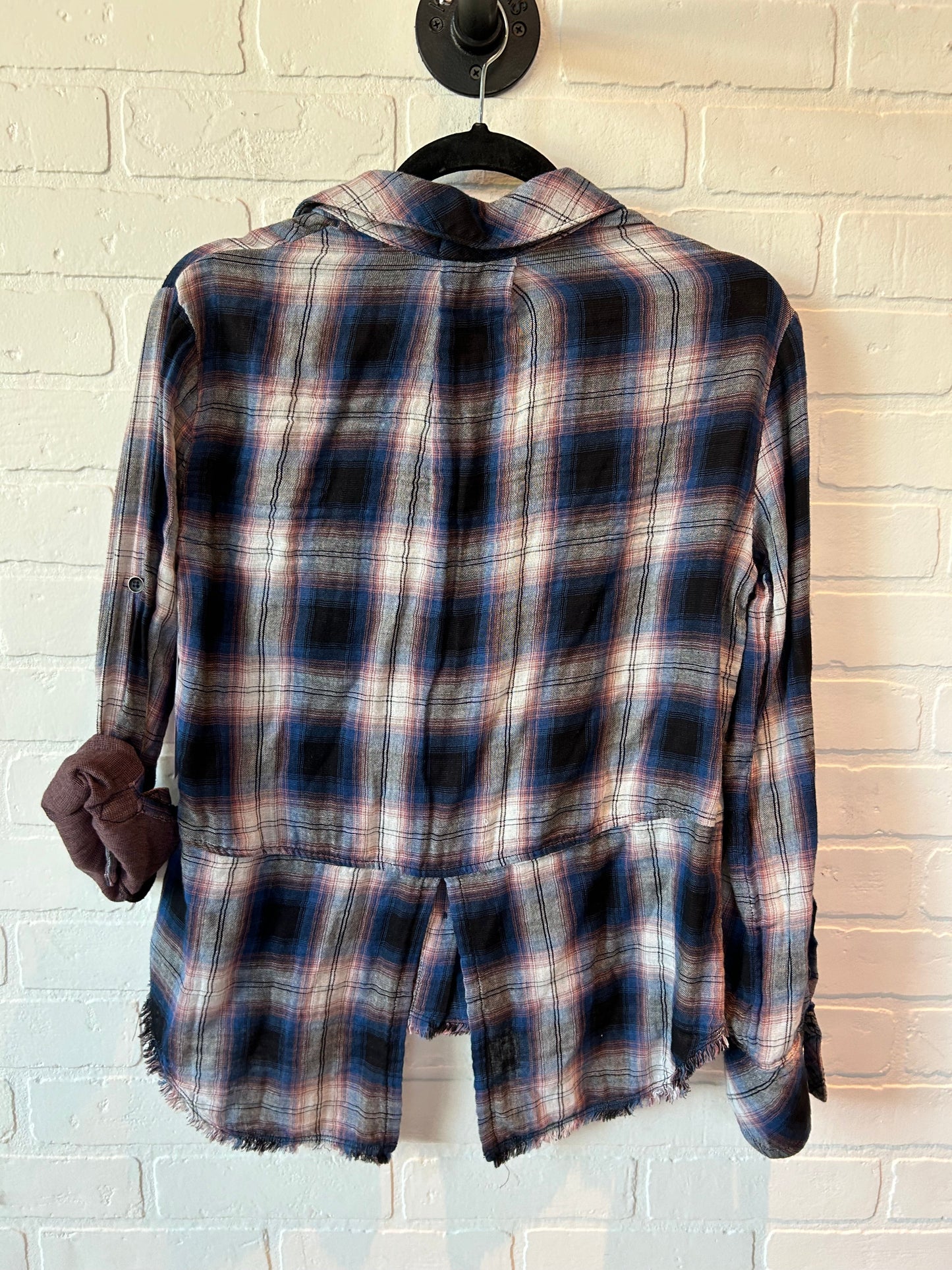 Plaid Pattern Top Long Sleeve Cloth & Stone, Size Xs