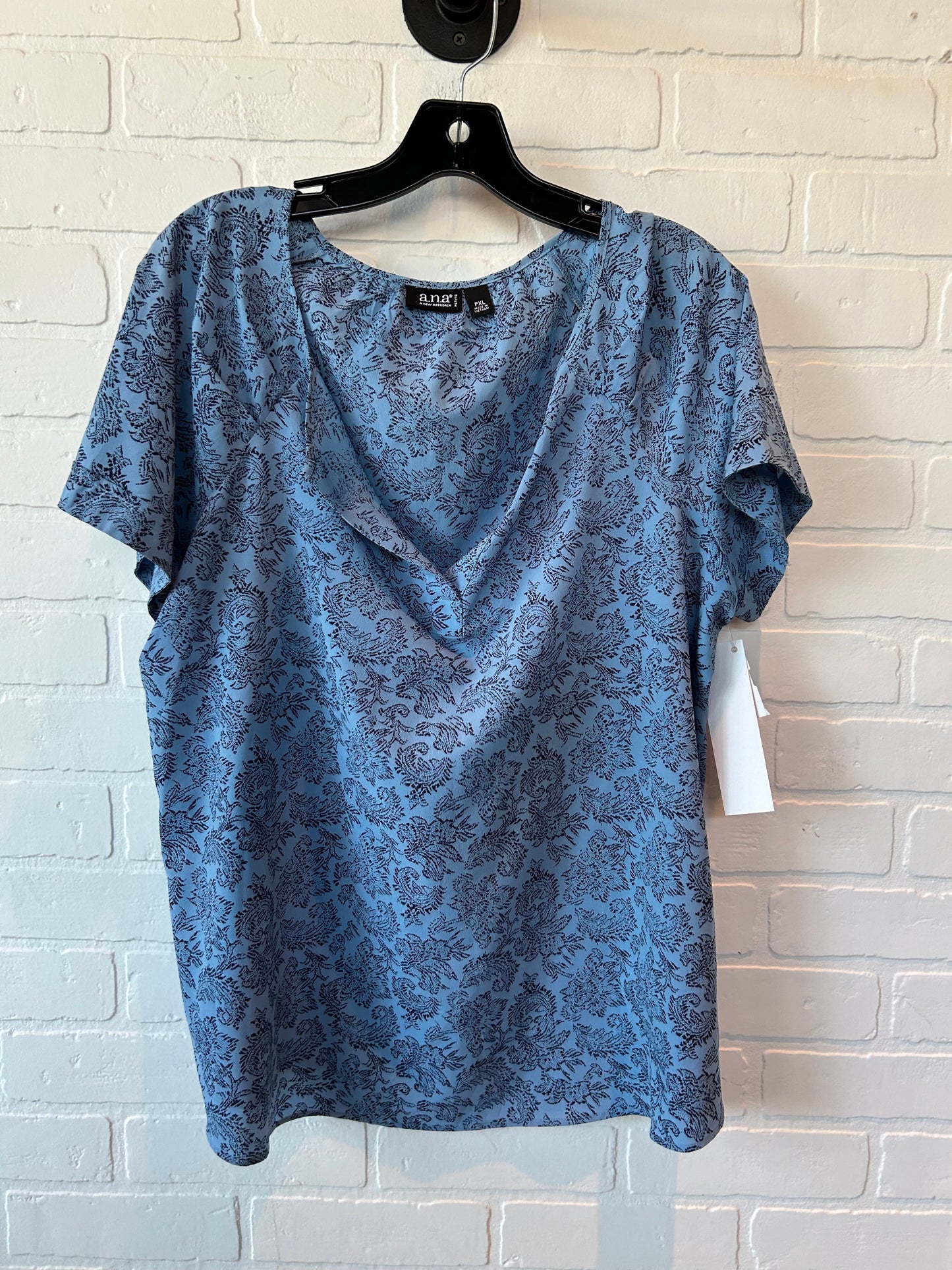 Blue Top Short Sleeve Ana, Size Xl