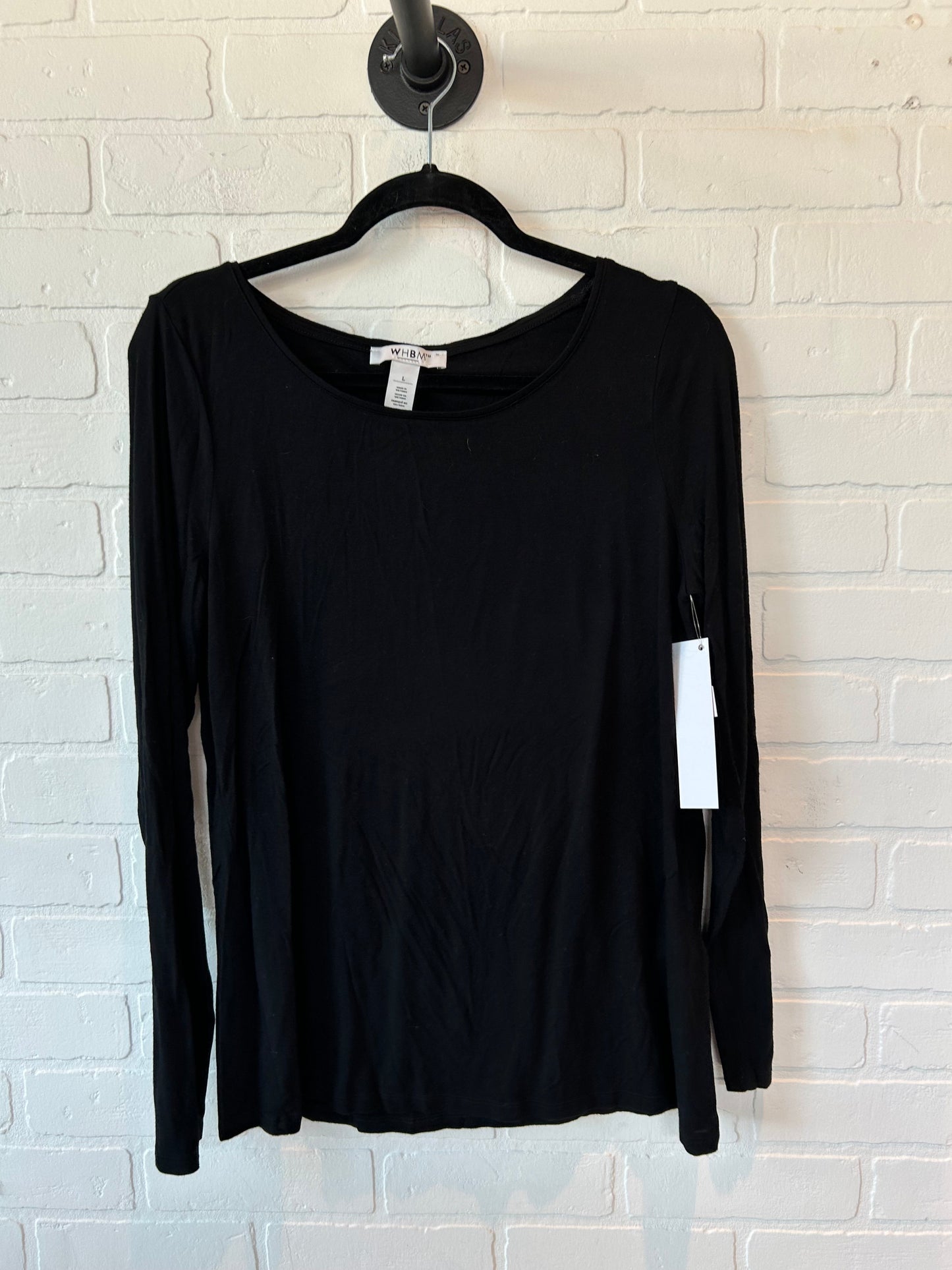 Black Top Long Sleeve Basic White House Black Market, Size L