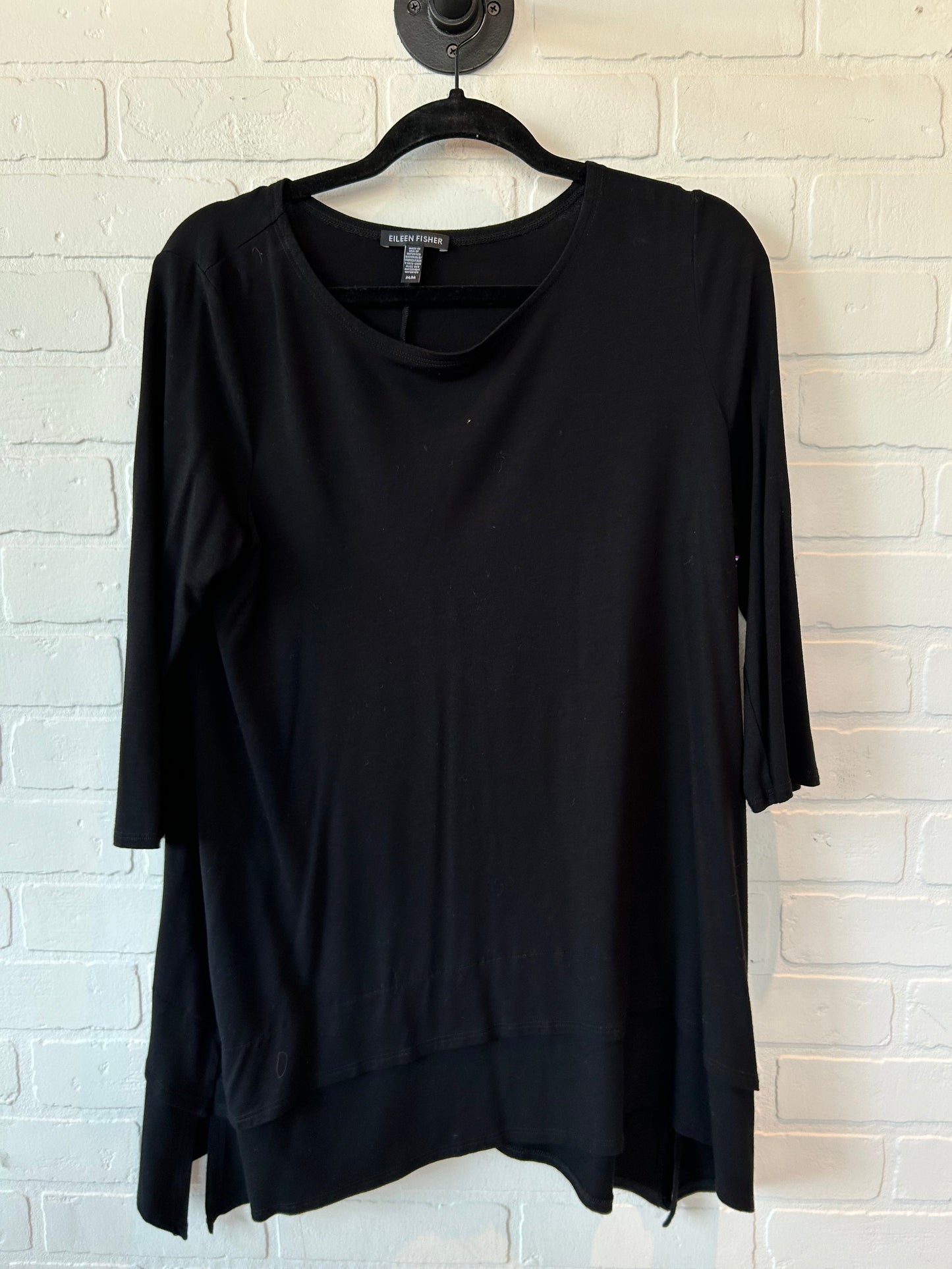 Black Top Long Sleeve Eileen Fisher, Size M