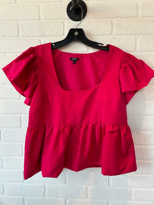 Pink Blouse Short Sleeve Express, Size M