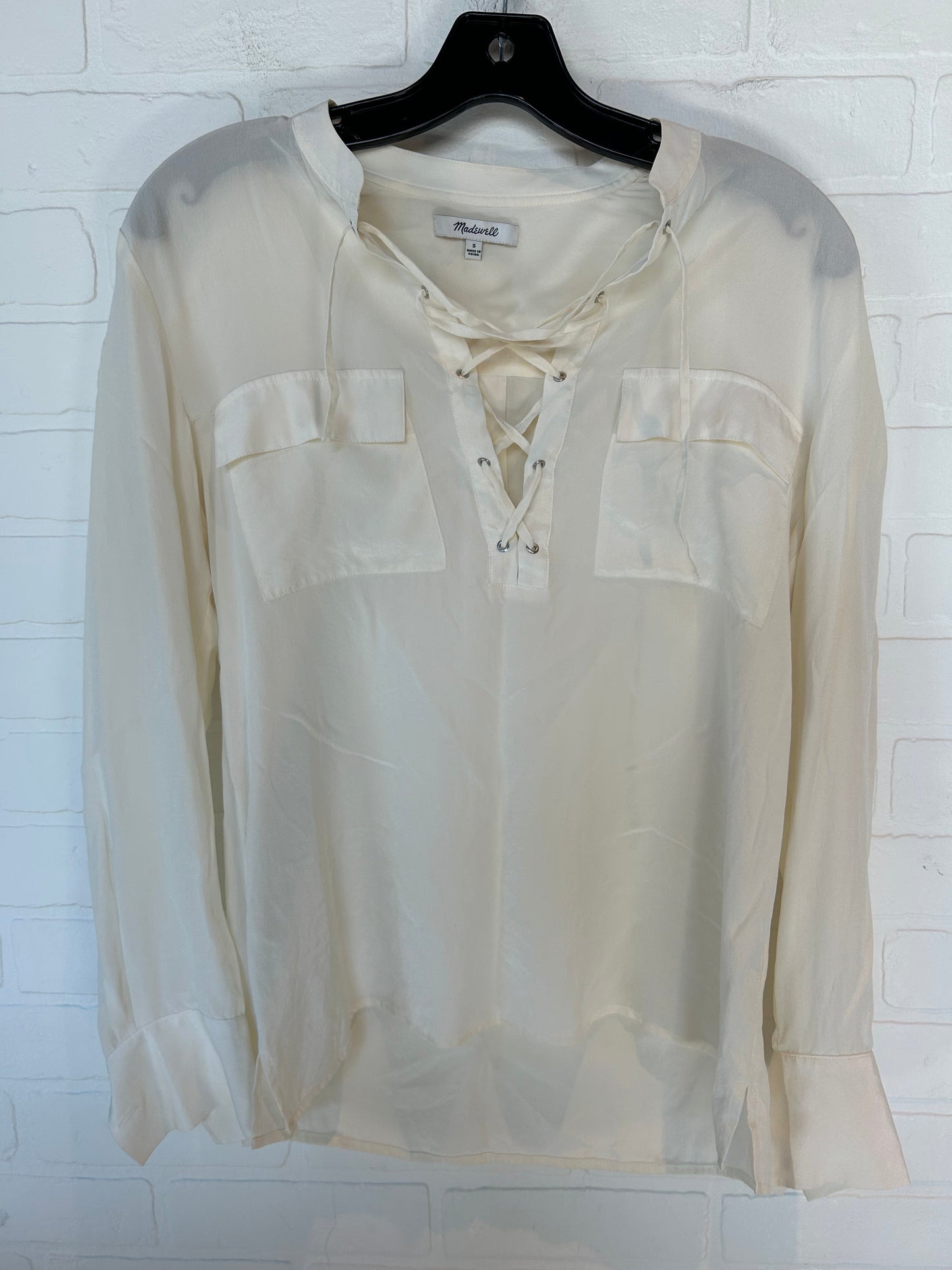 Cream Top Long Sleeve Madewell, Size S