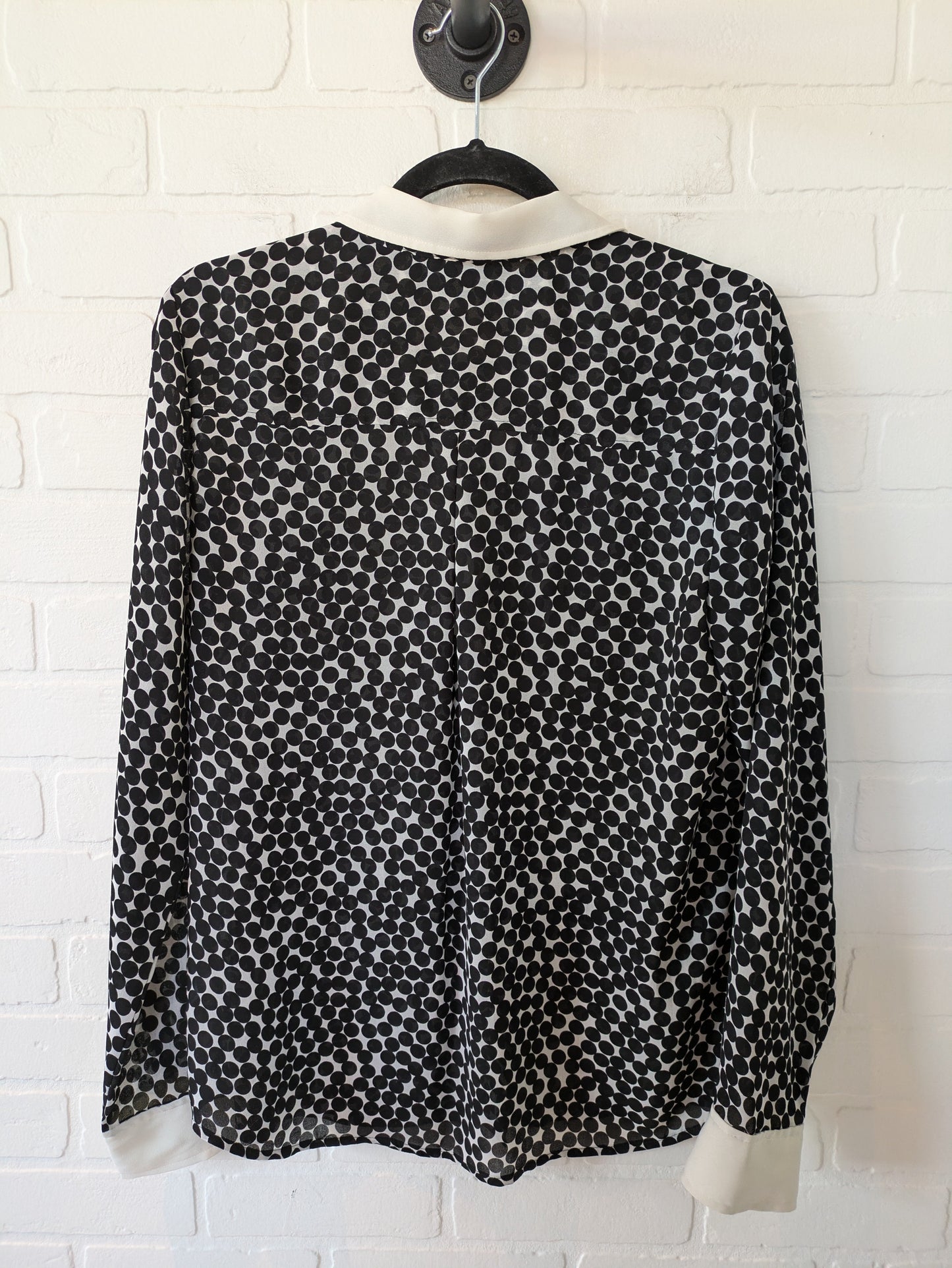 Black & White Blouse Long Sleeve Halogen, Size M