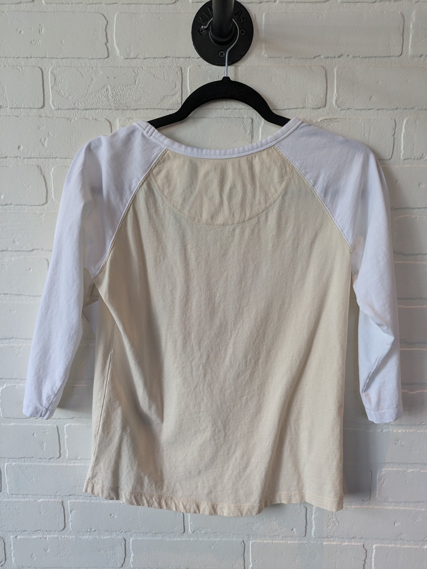 Top 3/4 Sleeve Basic By Cmc In Cream & White, Size: S