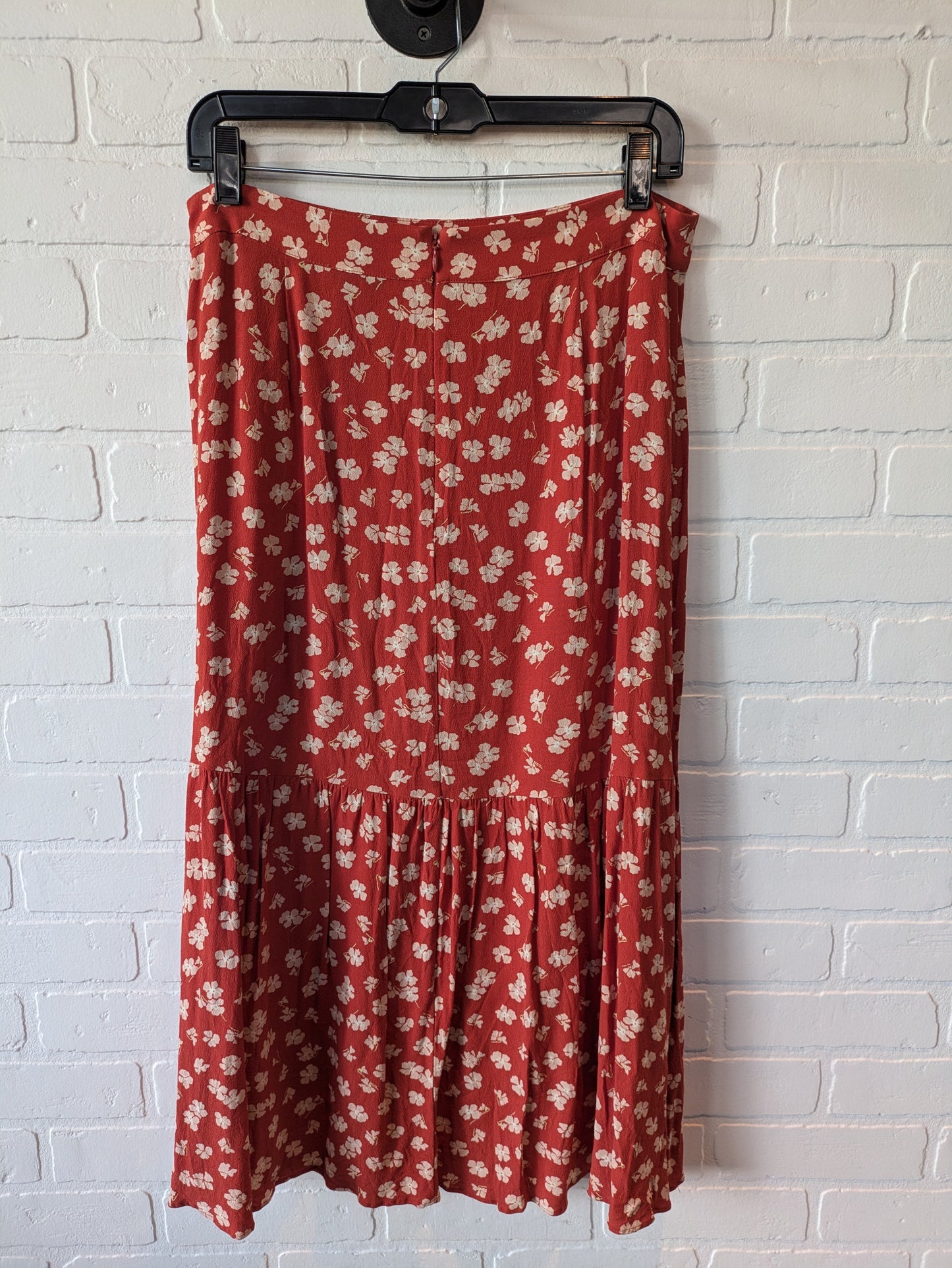 Skirt Midi By Madewell In Orange, Size: 8