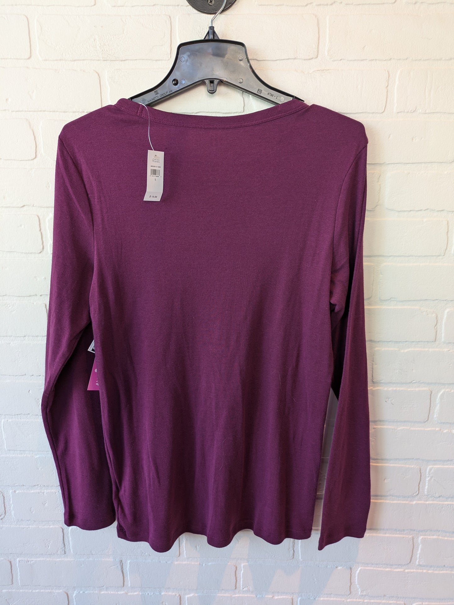 Top Long Sleeve Basic By Gap In Purple, Size: L