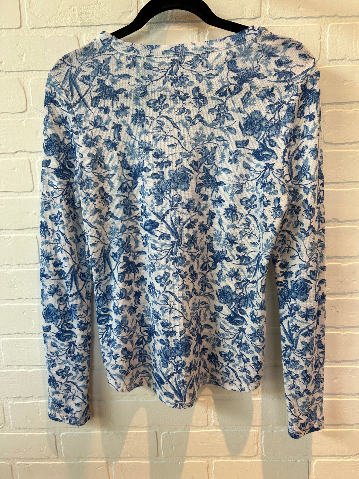 Top Long Sleeve Basic By Lucky Brand In Blue & White, Size: S